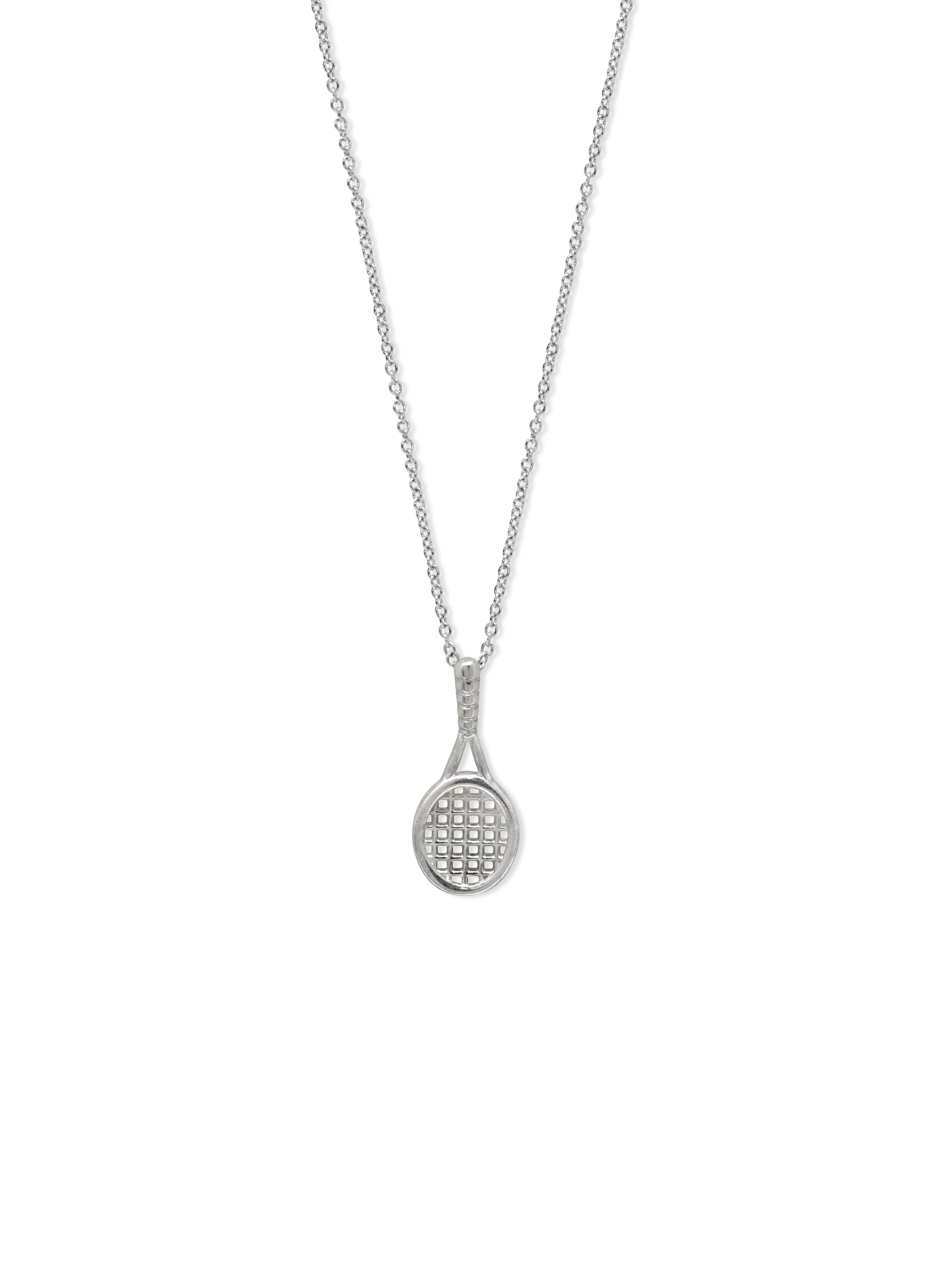 Collier Pendentif Raquette de Tennis en Argent
