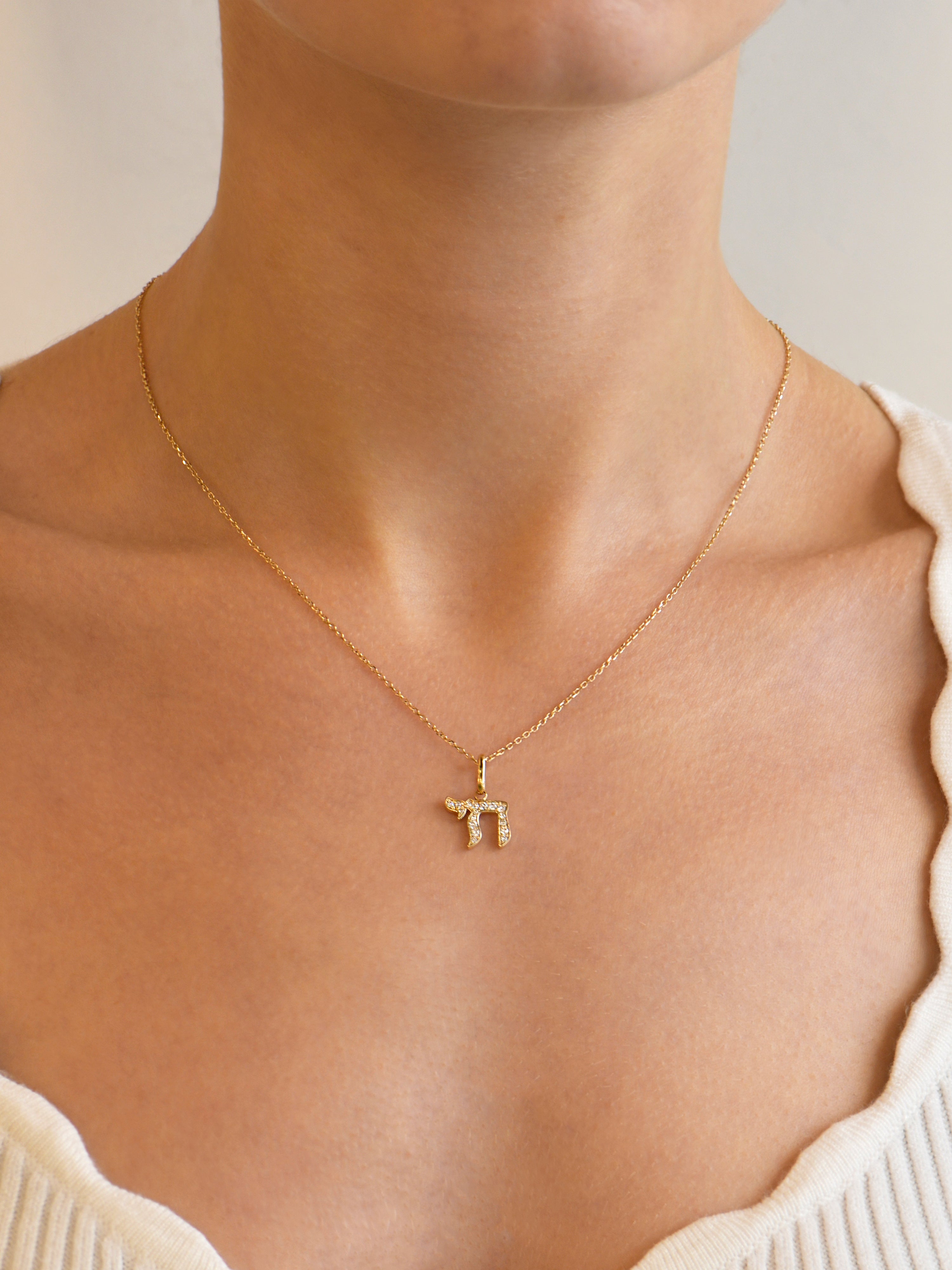 Love Letter Pavé Diamond Chai Charm