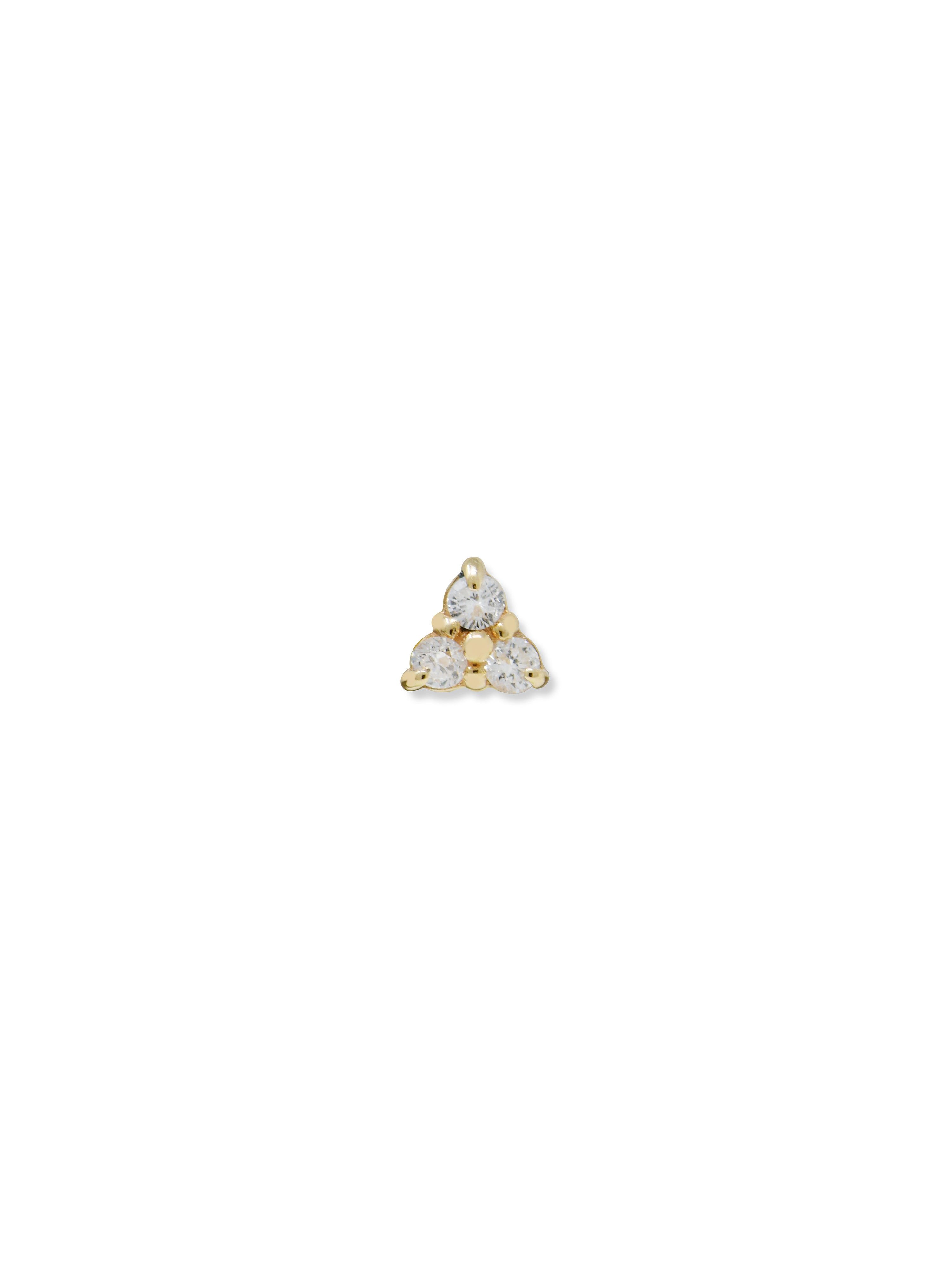 Cléo Trio Triangle Cluster Single Stud - Diamond