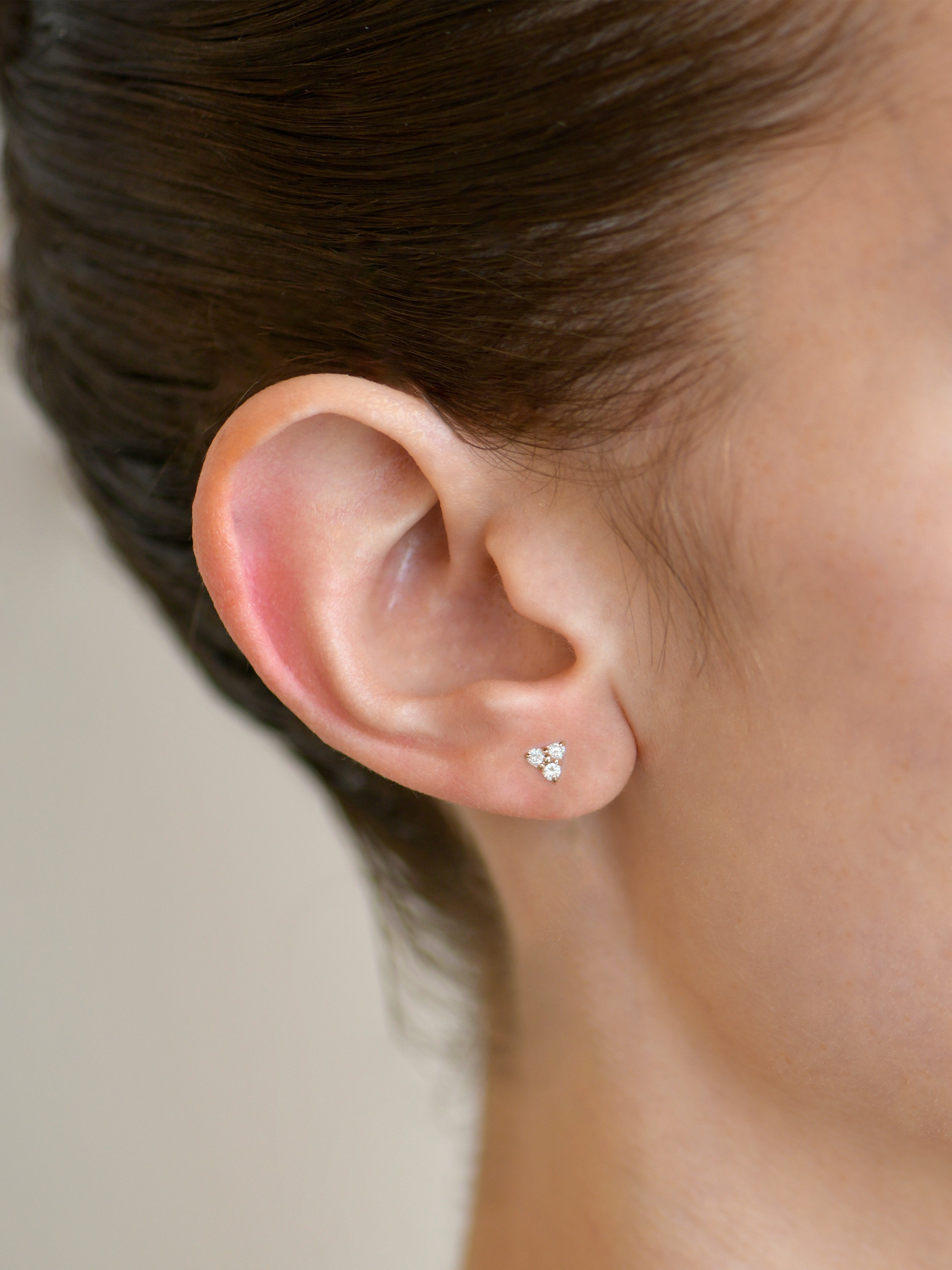 Cléo Trio Triangle Cluster Single Stud - Diamond