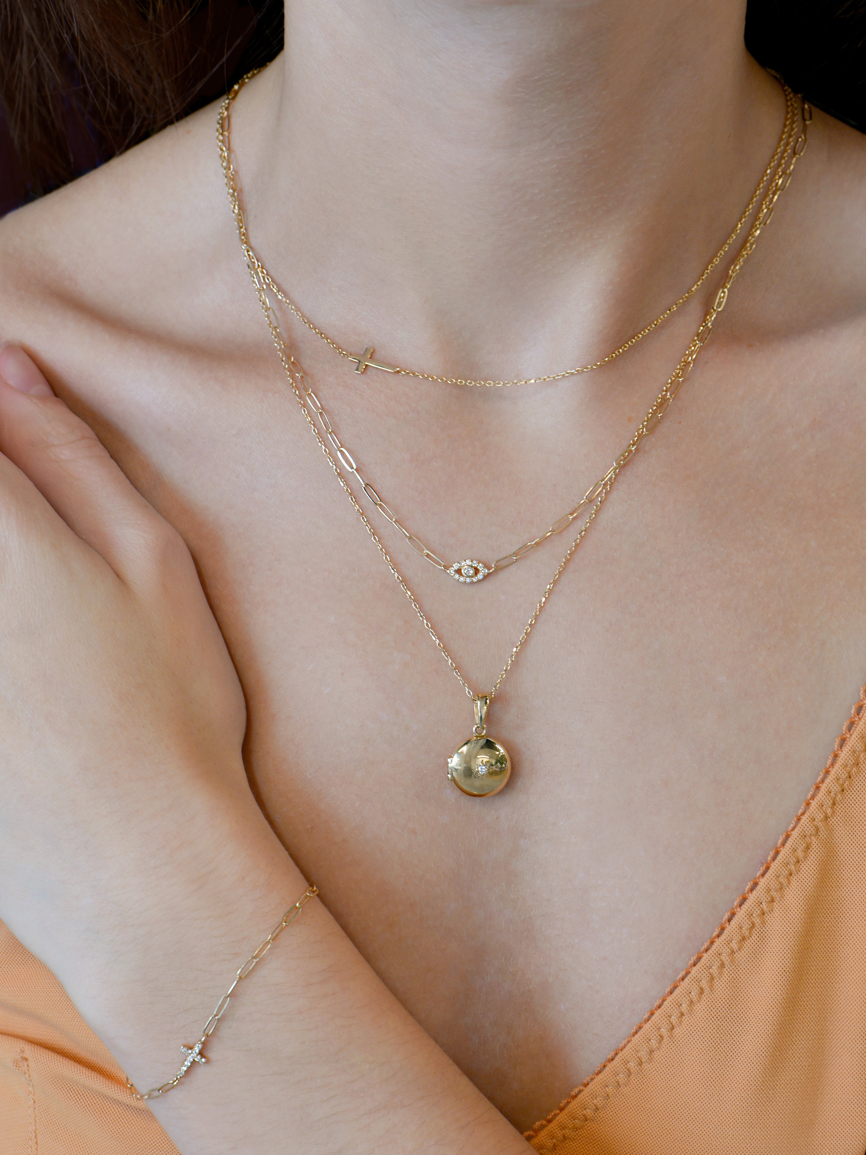 Evil Eye Paperclip Necklace