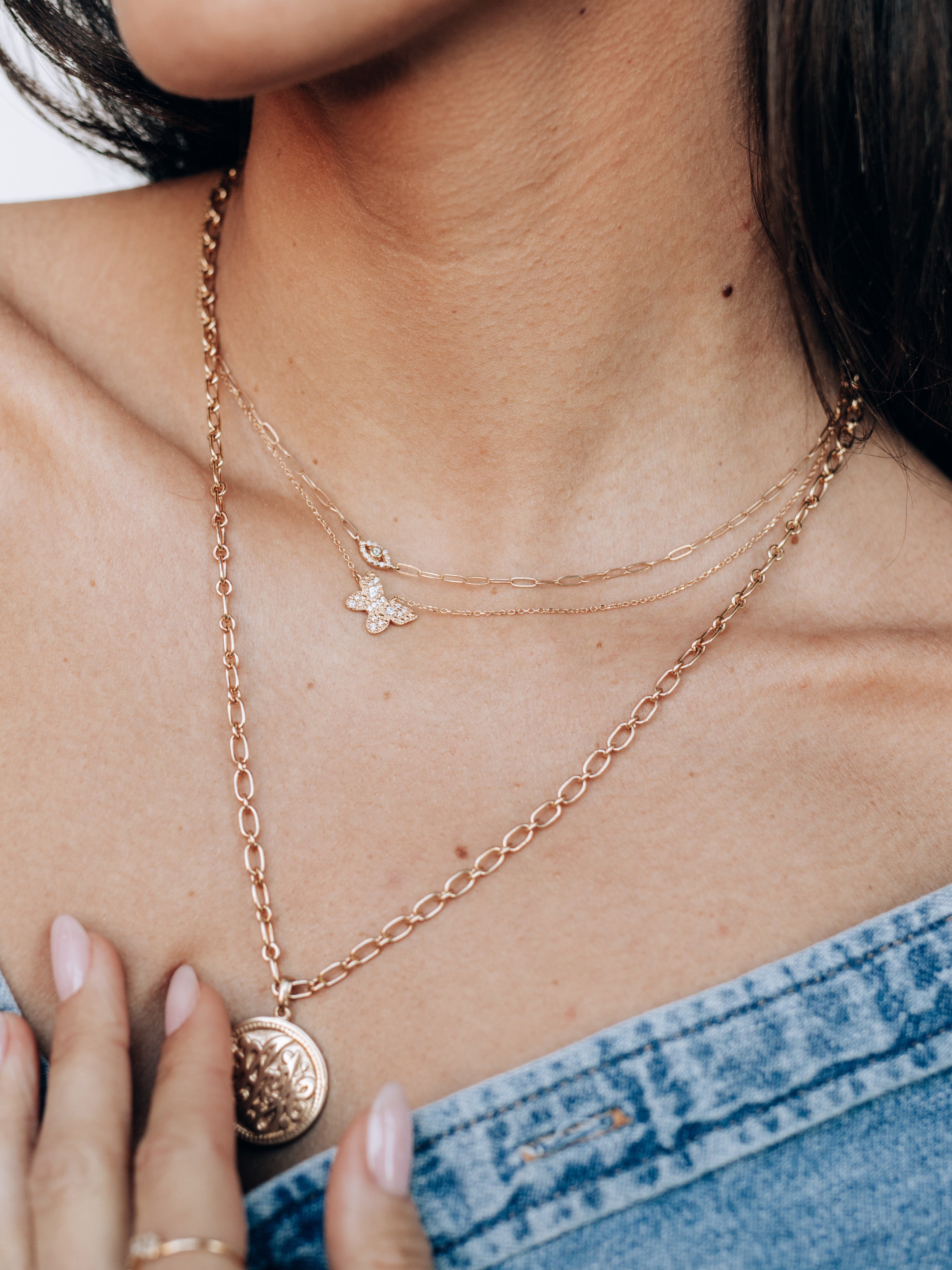 Collier Dew Drop Papillon Pavé