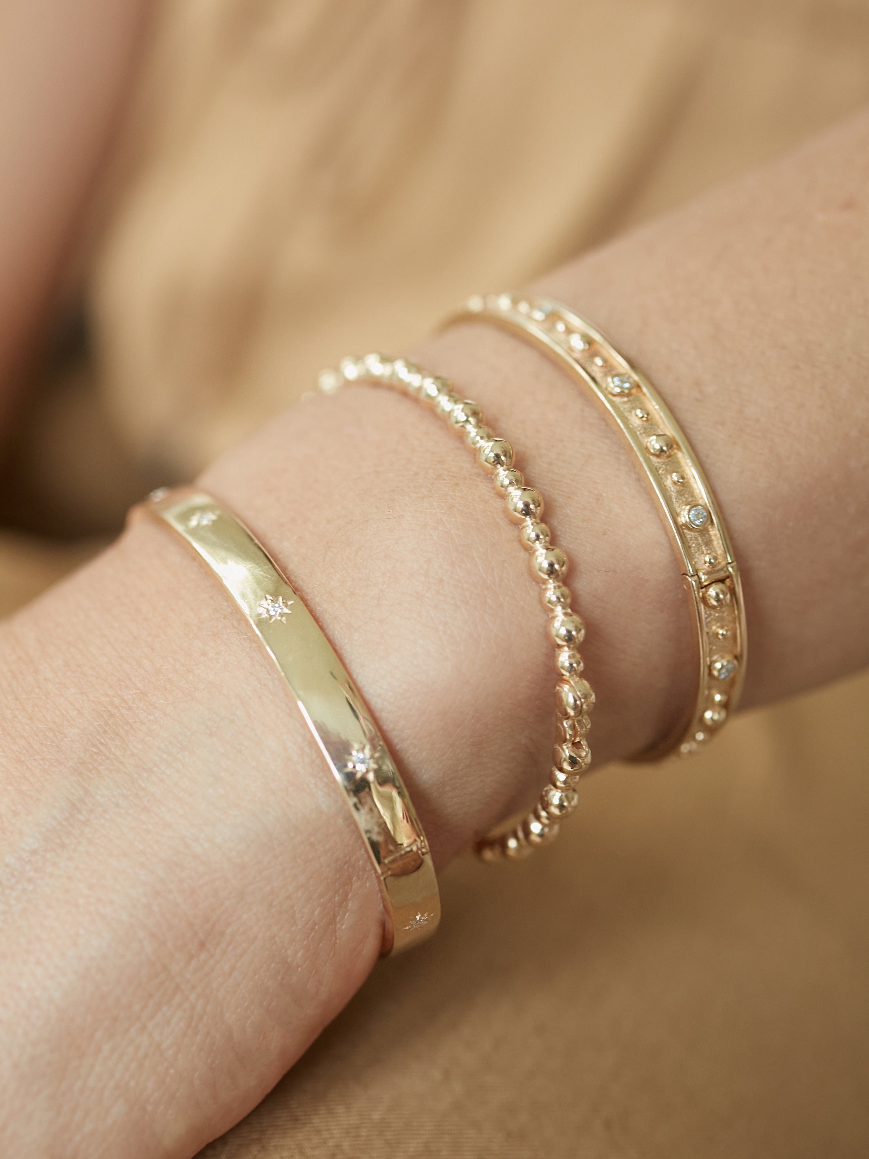 Dew Drop Gold Bangle