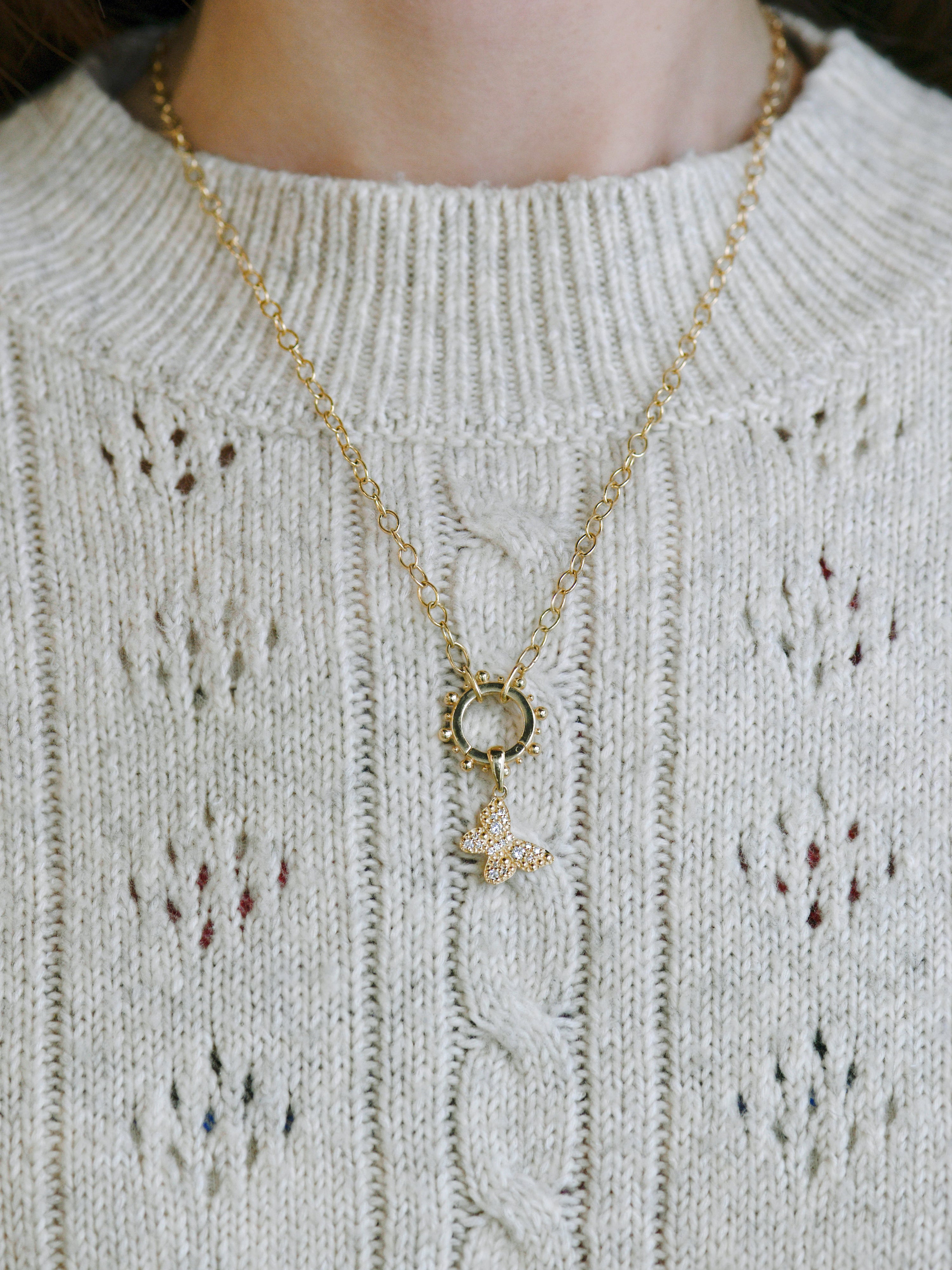 Dew Drop Pavé Butterfly Charm