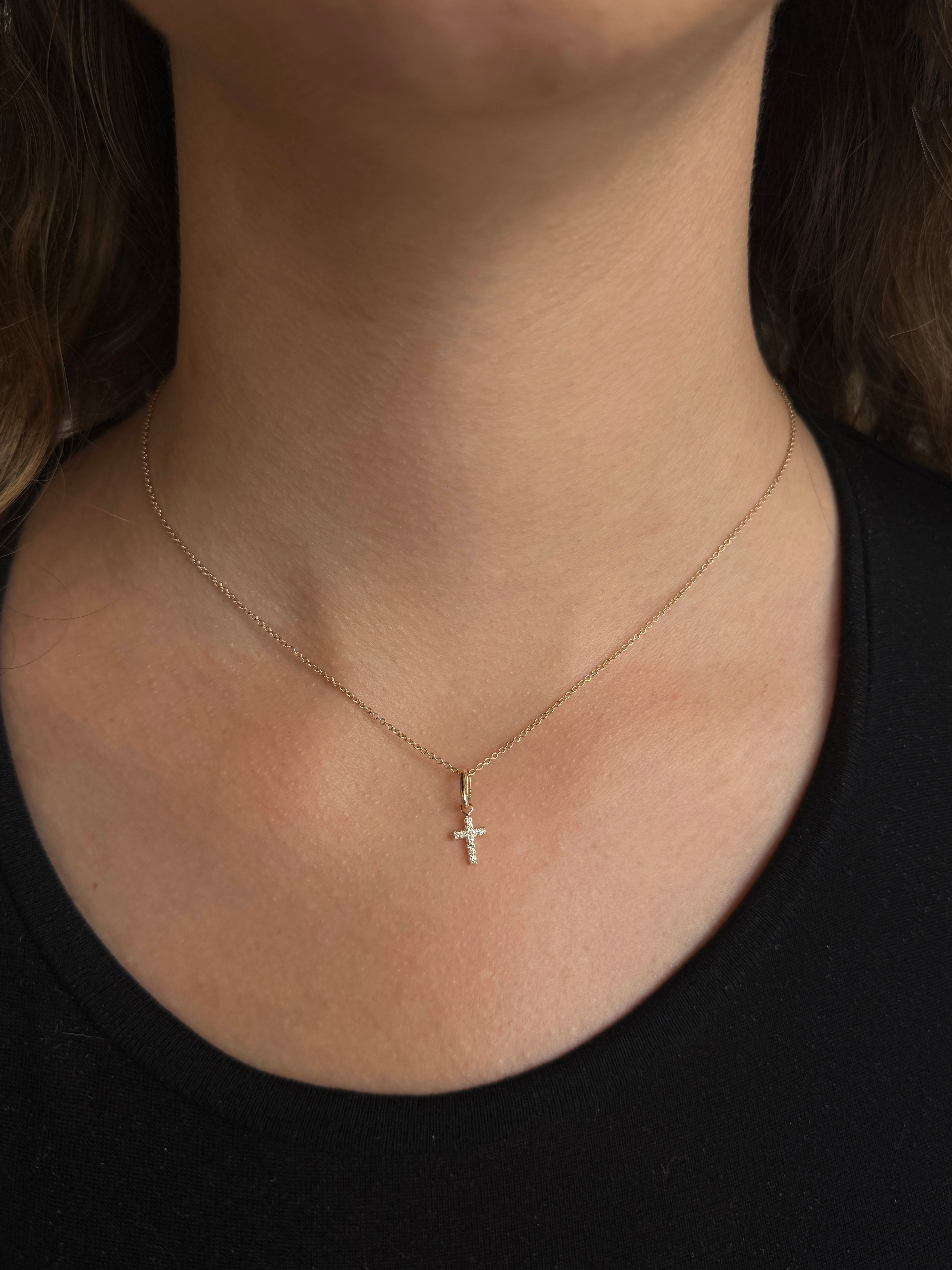 Love Letter Pavé Cross Charm