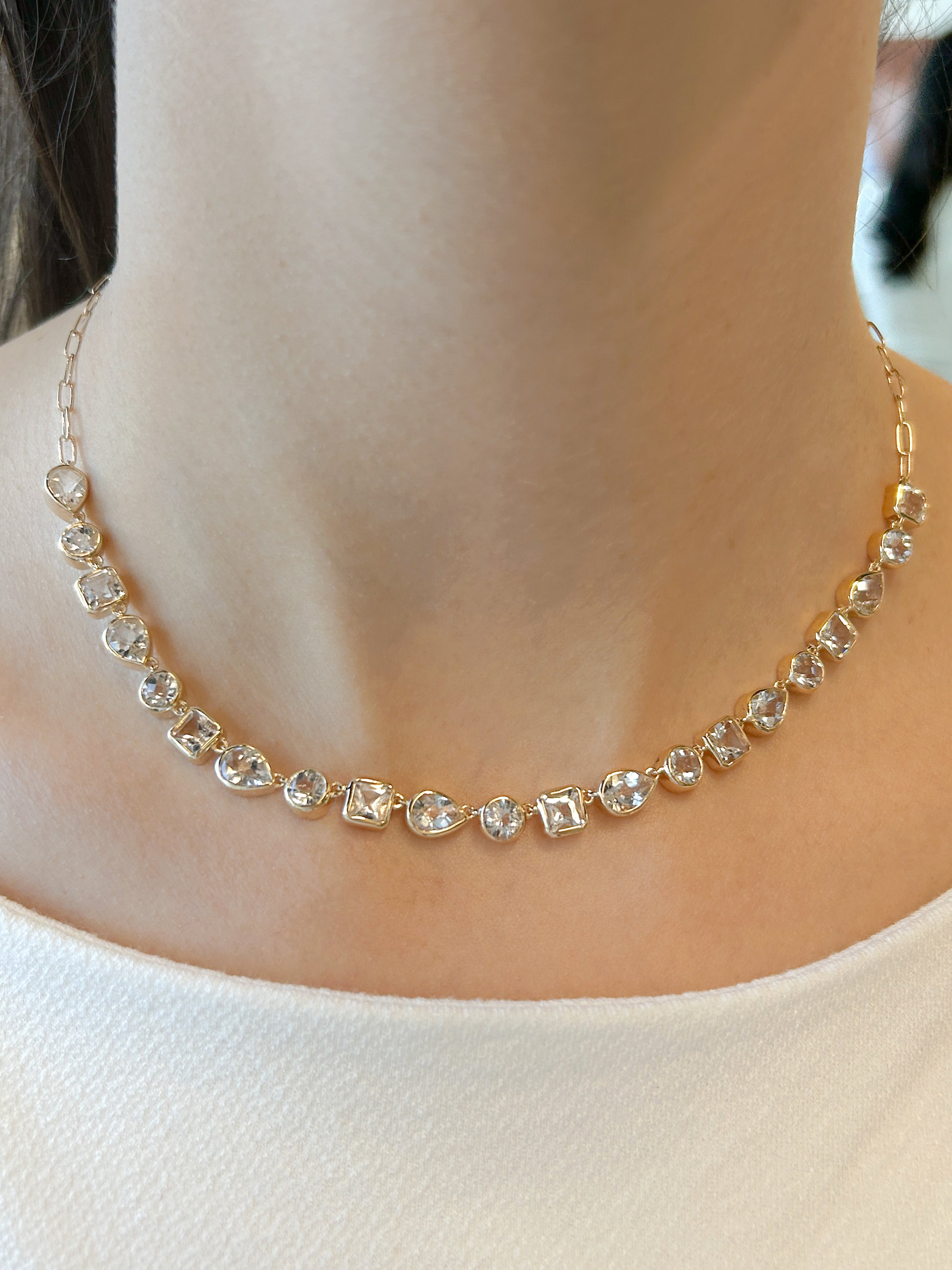 Cléo Jaeda Tennis Bezel Necklace