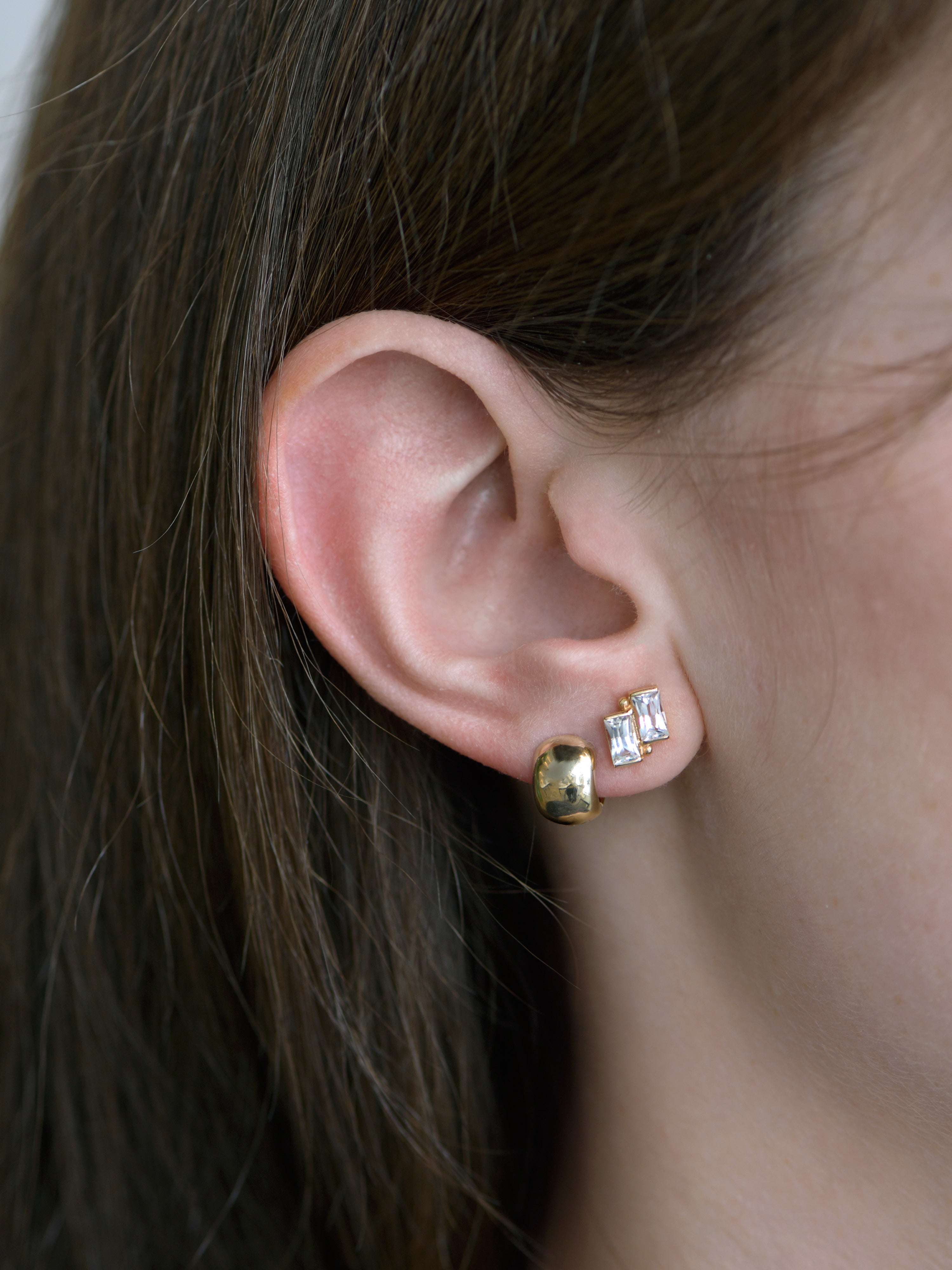 Classique Lauren 10mm Wide Dome Hoop Earrings