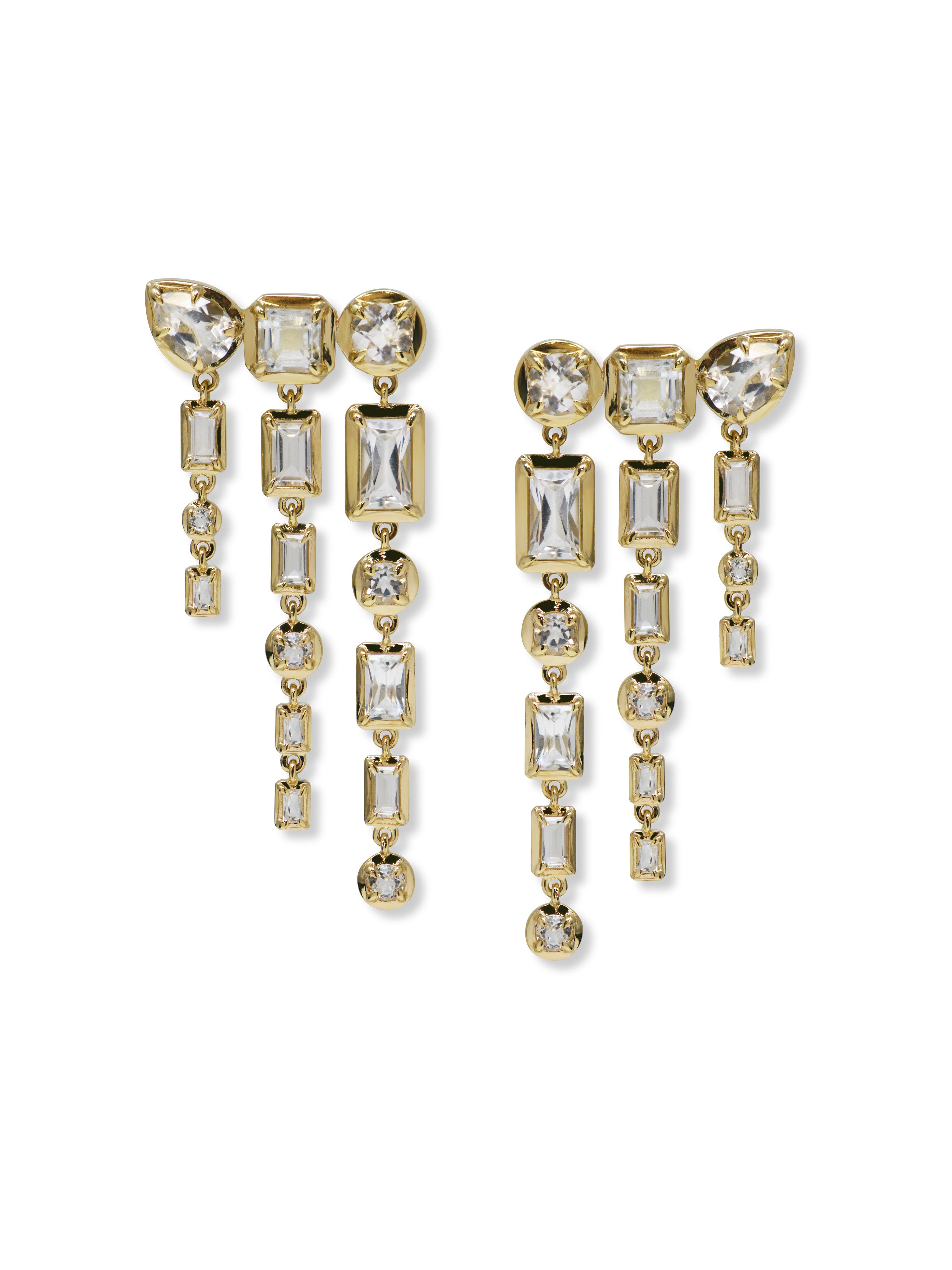 Melia Triple Row Baguette Earring