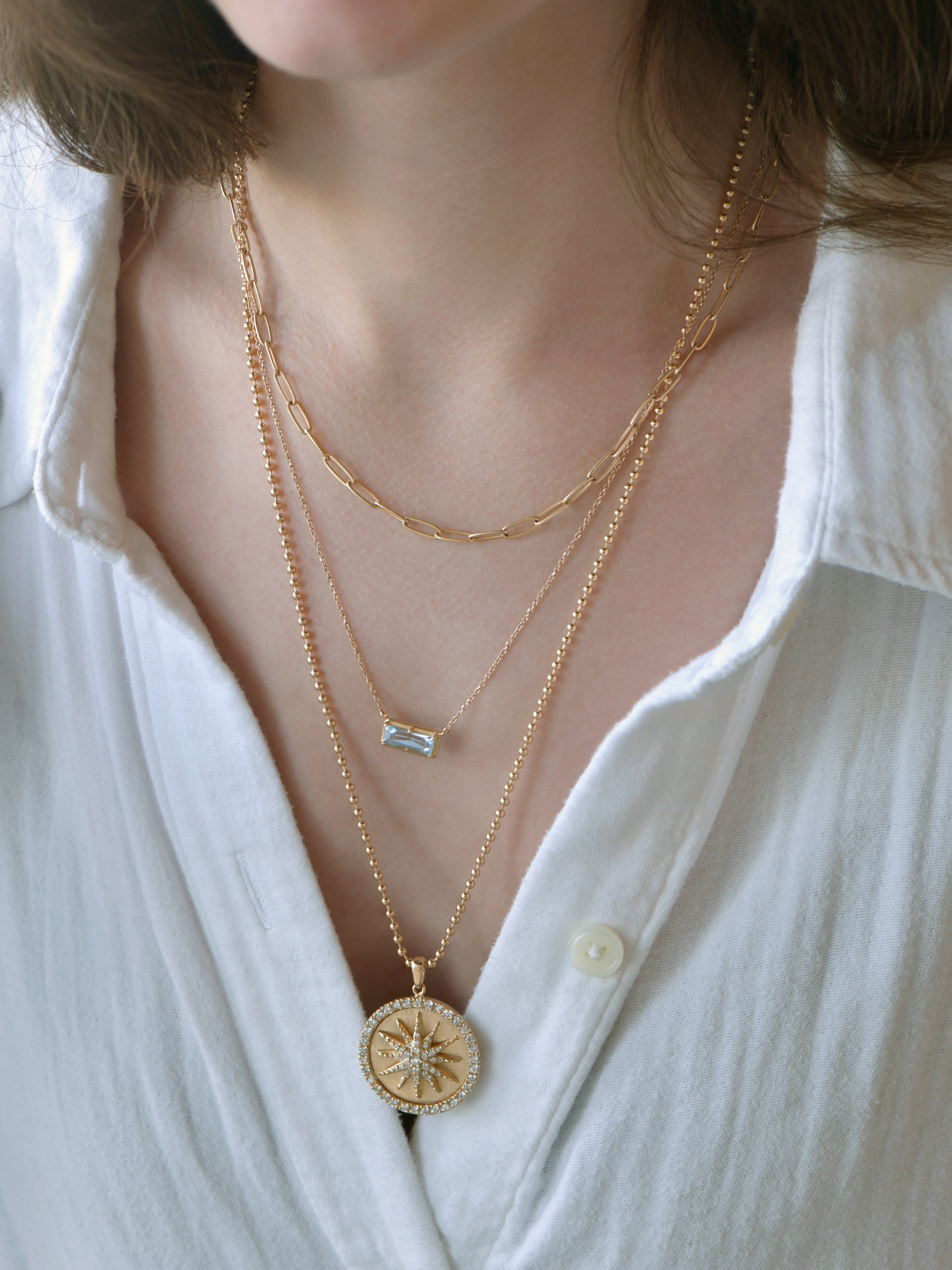 Cléo Carré Baguette Necklace