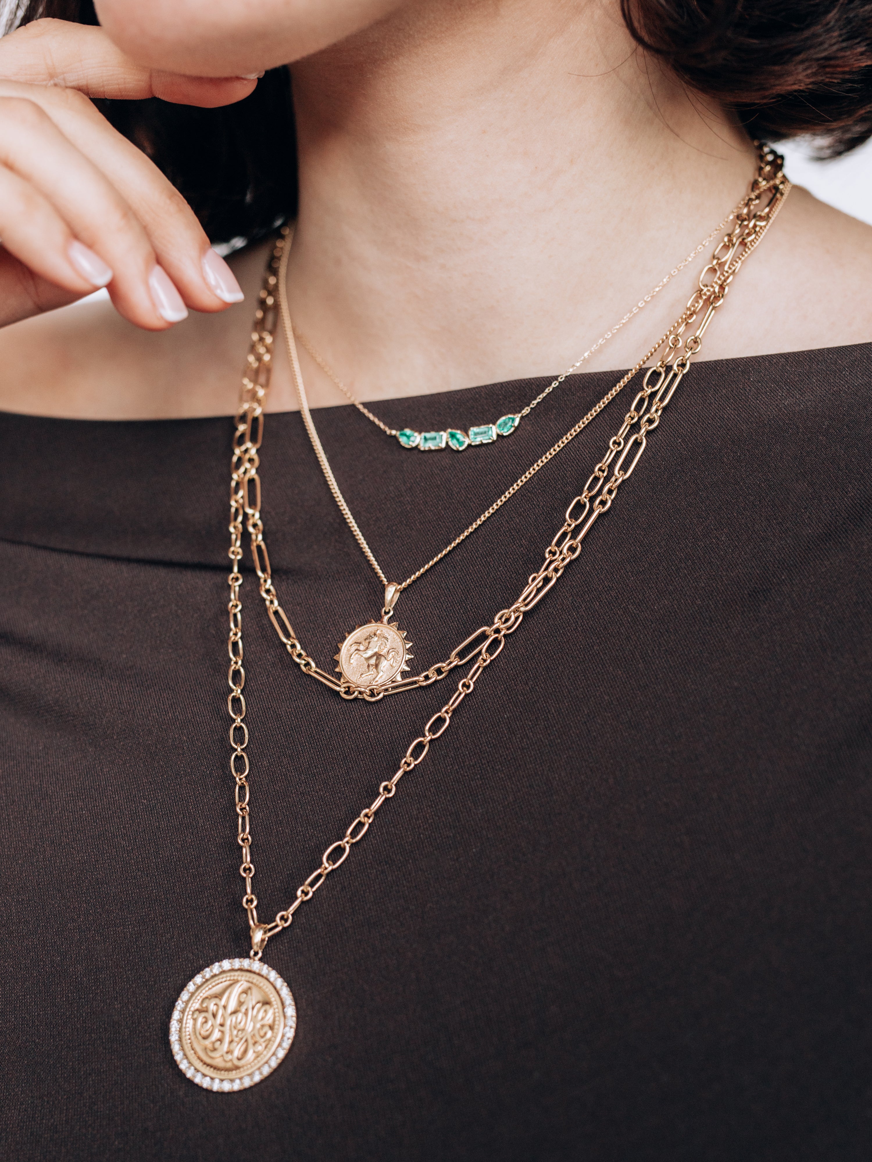 Camille Elongated Mixed Link Chain Necklace