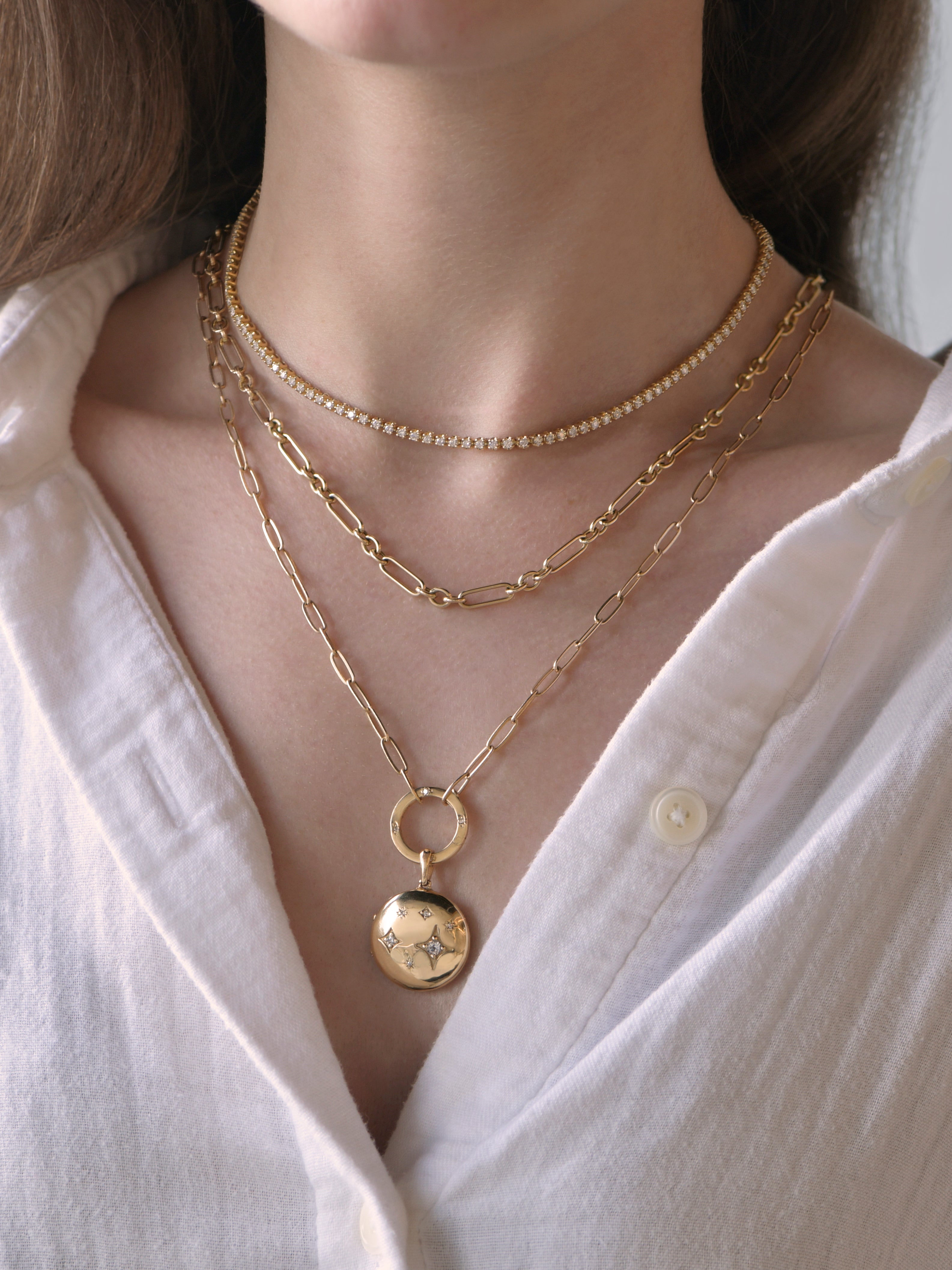 Classique Buttercup Diamond Tennis Necklace