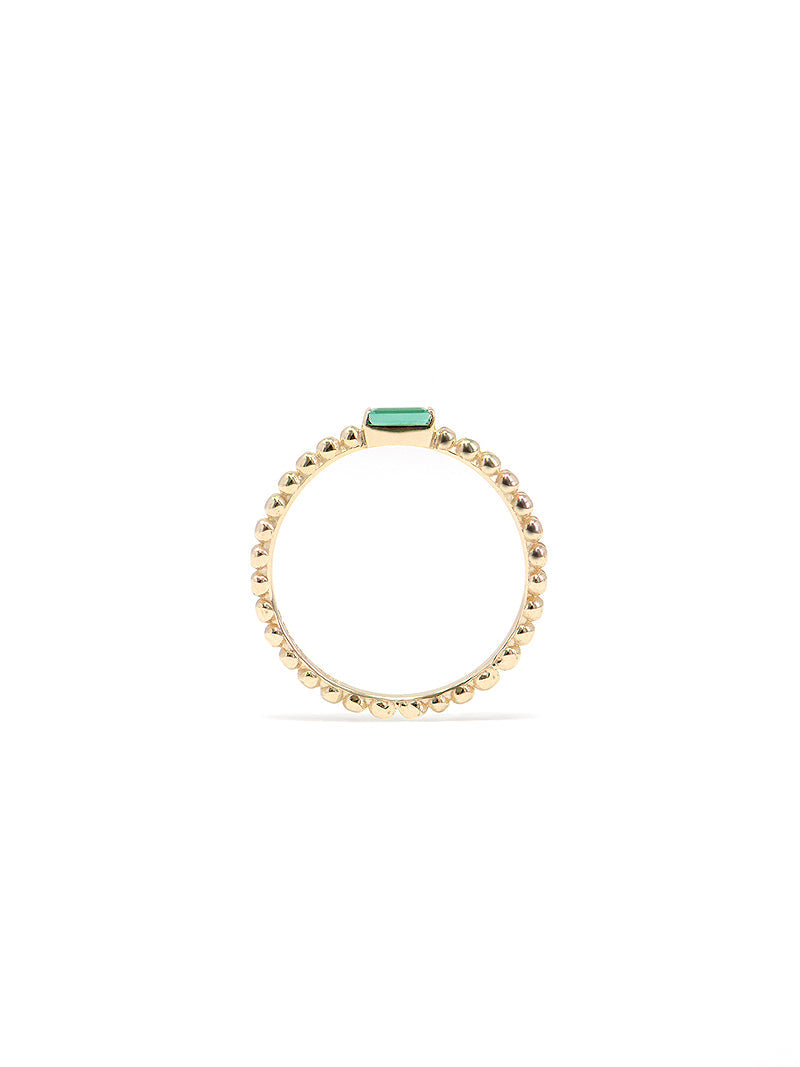 Dew Drop Baguette Stackable Ring
