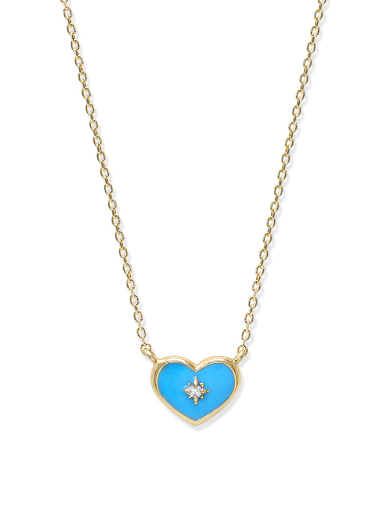 Jac+Jo Icon Turquoise Enamel Heart Pendant