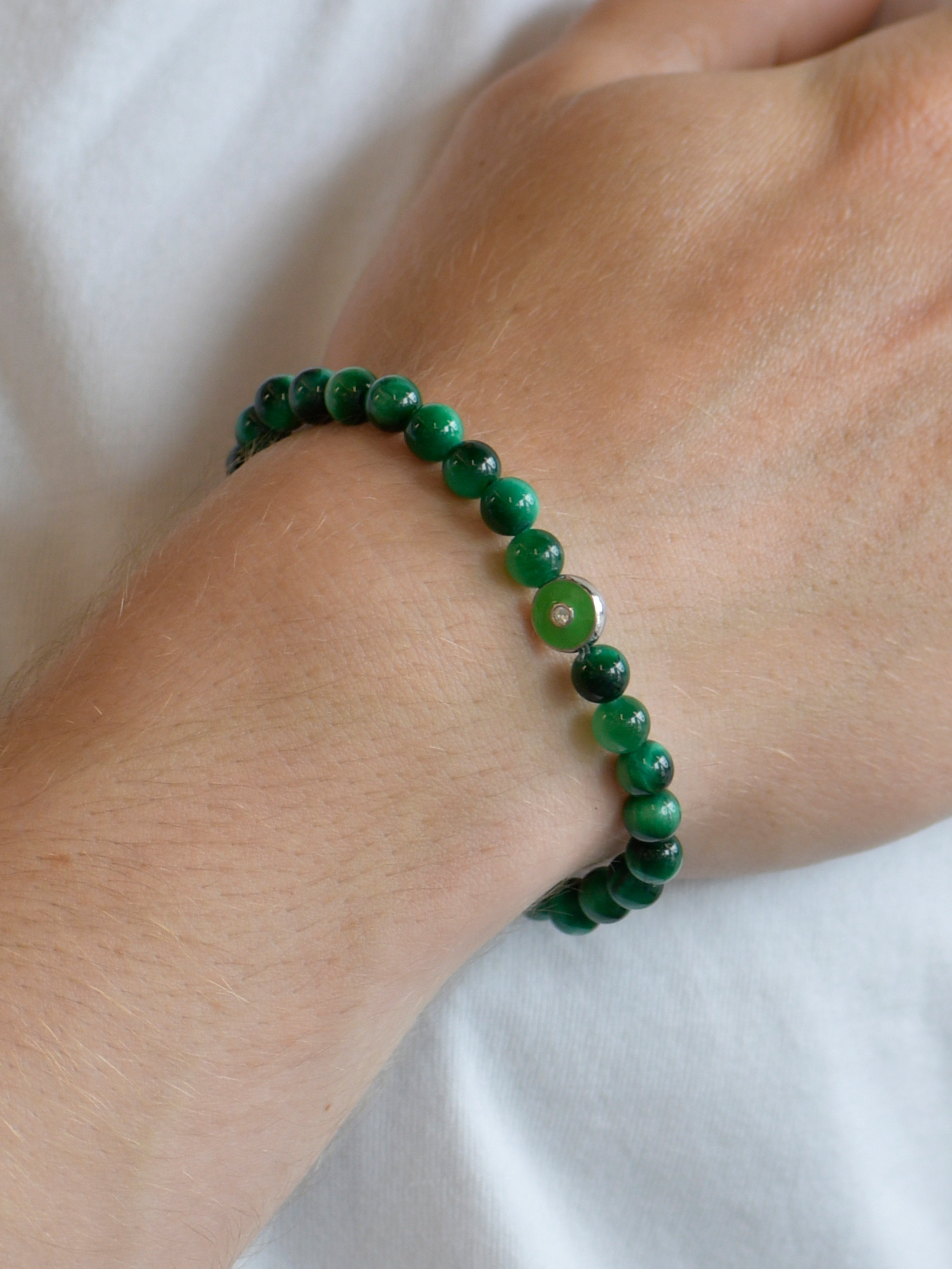 Jac + Jo Soul Green Tiger's Eye Bracelet