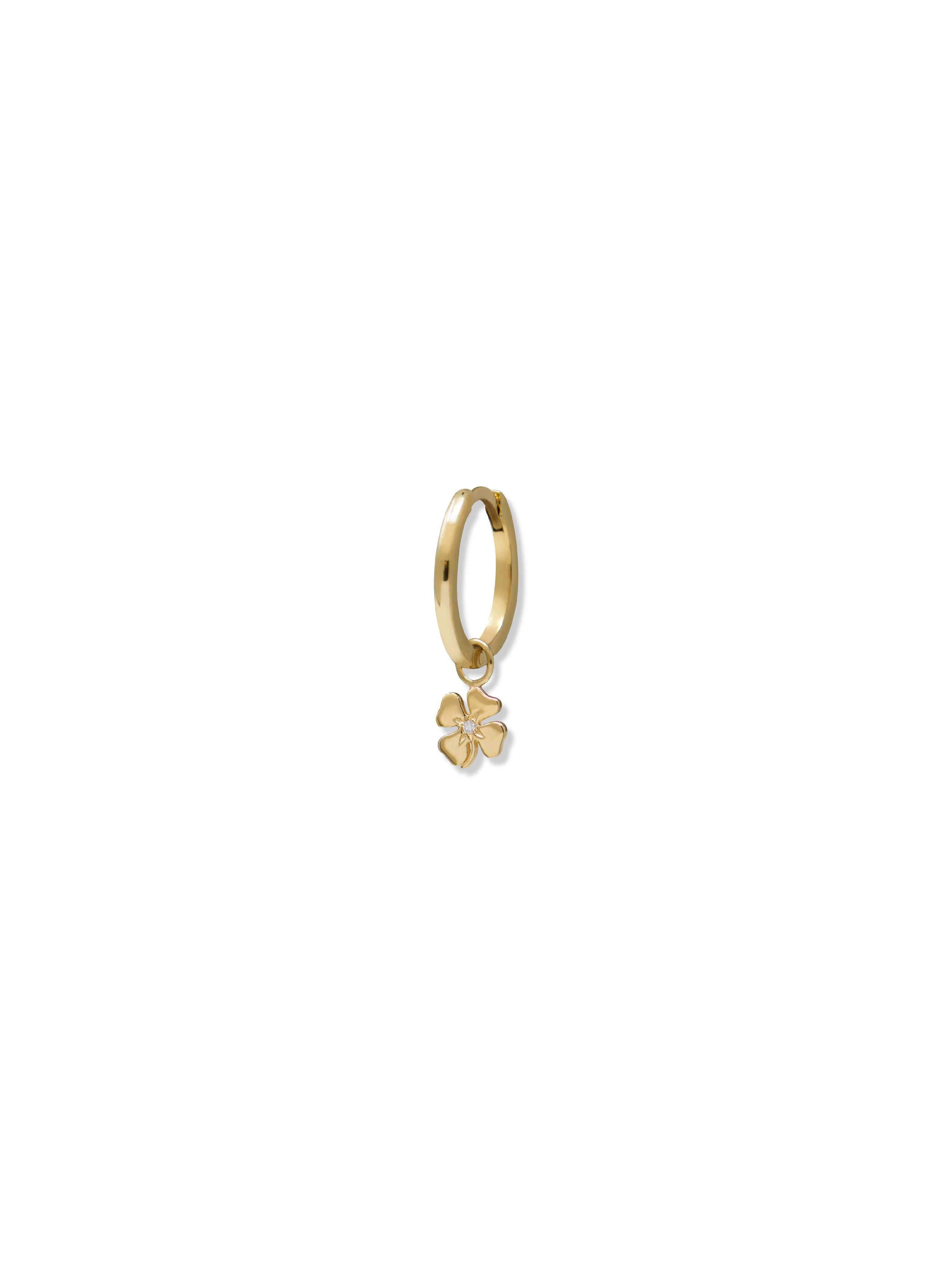 Jac+Jo Mini Icon Clover Hoop Charm Single Hoop