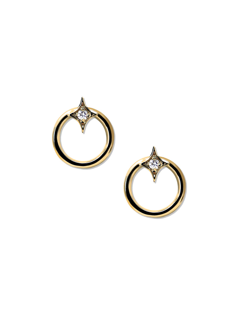 Jac+Jo Gothic Diamond Open Circle Studs