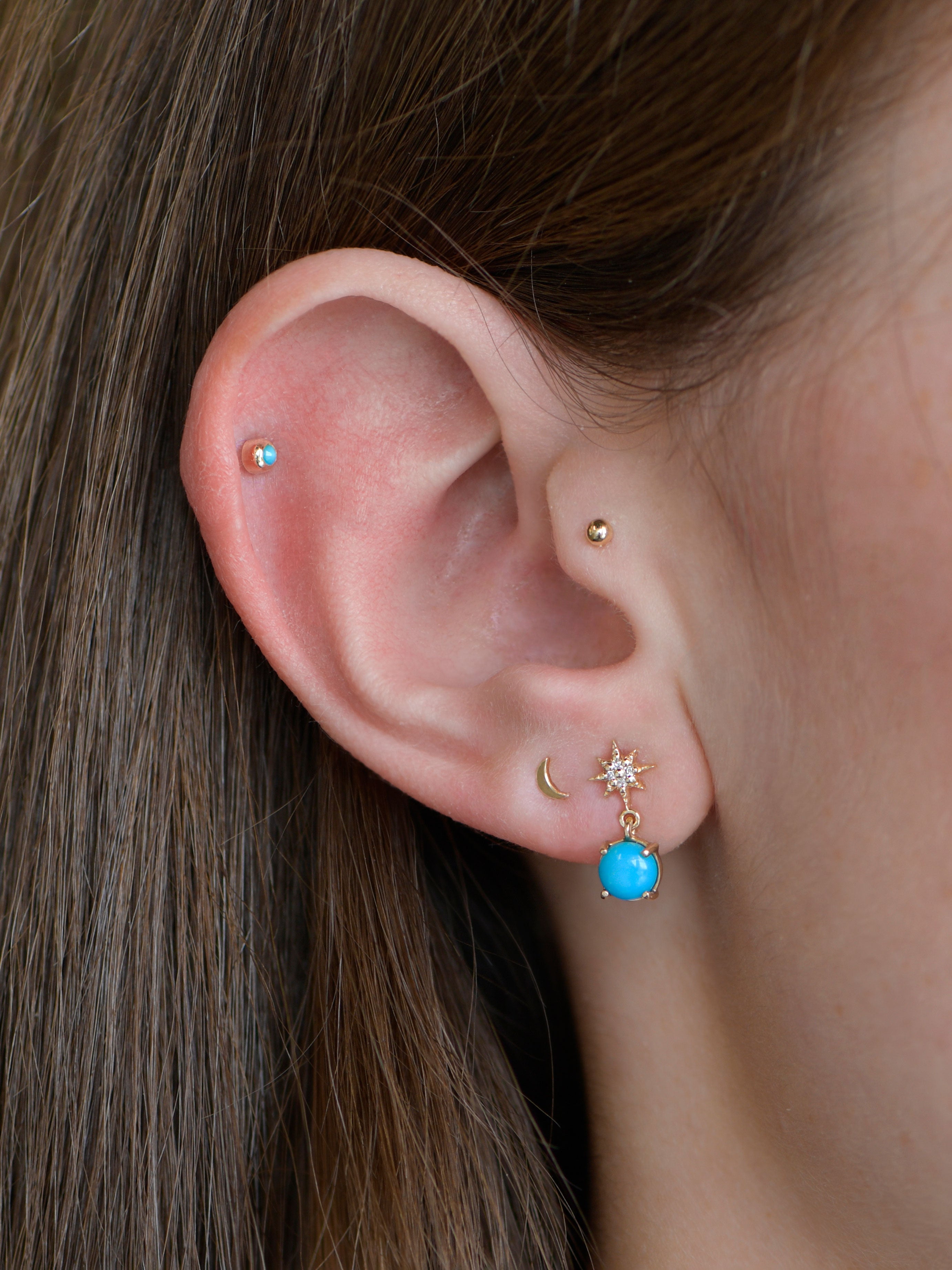 Jac+Jo Icon Moon Single Stud