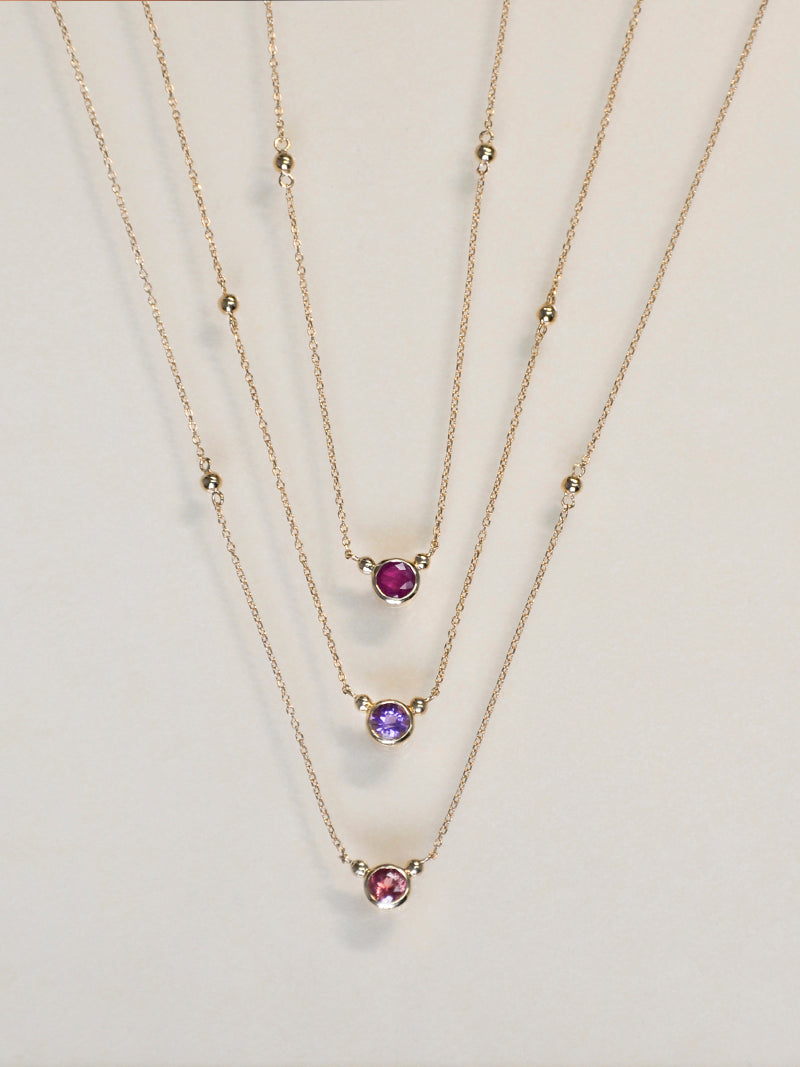 Dew Drop Bonheur Birthstone Necklace