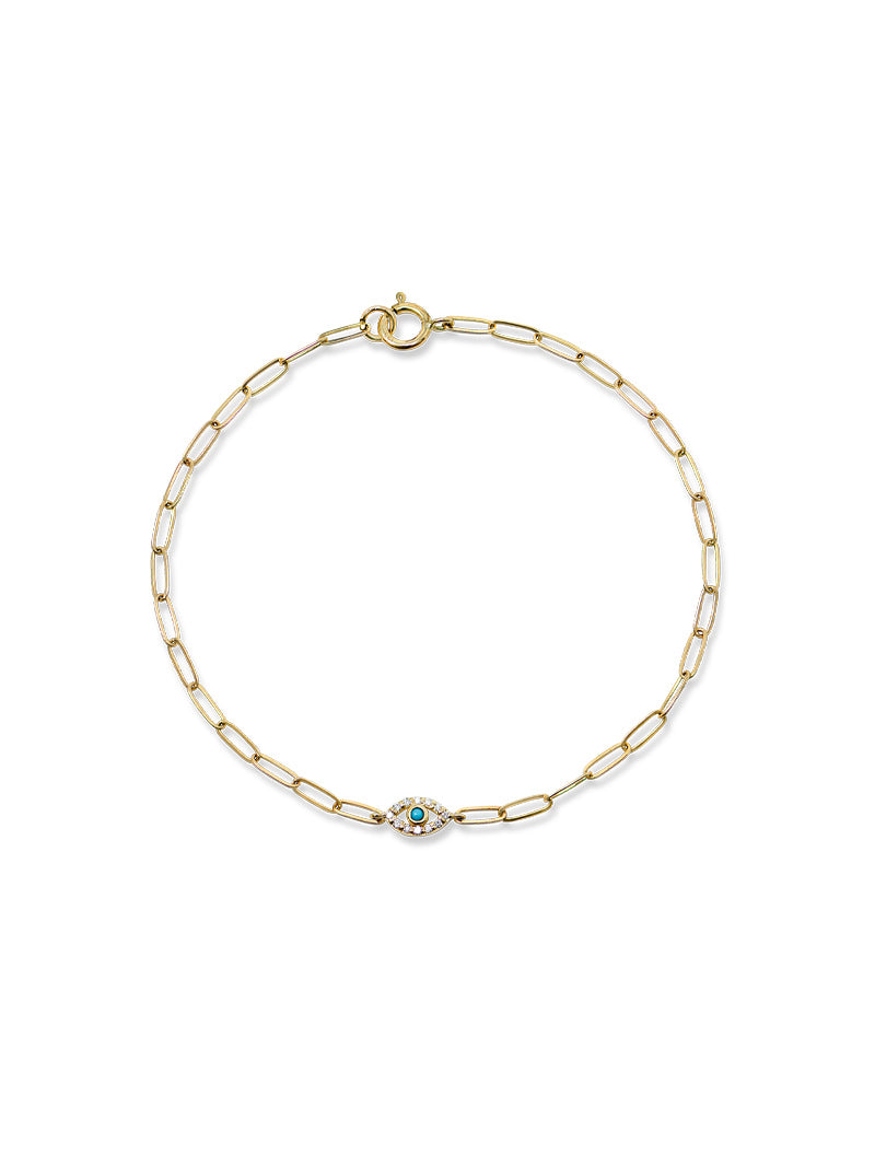 Classique Evil Eye Paperclip Bracelet
