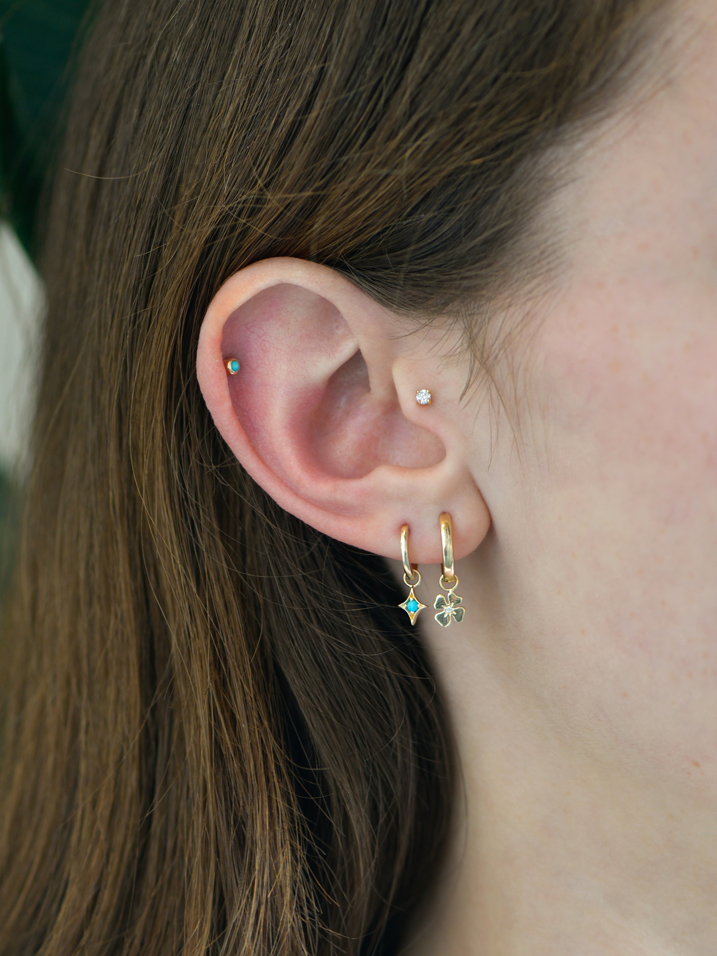 Jac+Jo Mini Gothic Star Hoop Charm