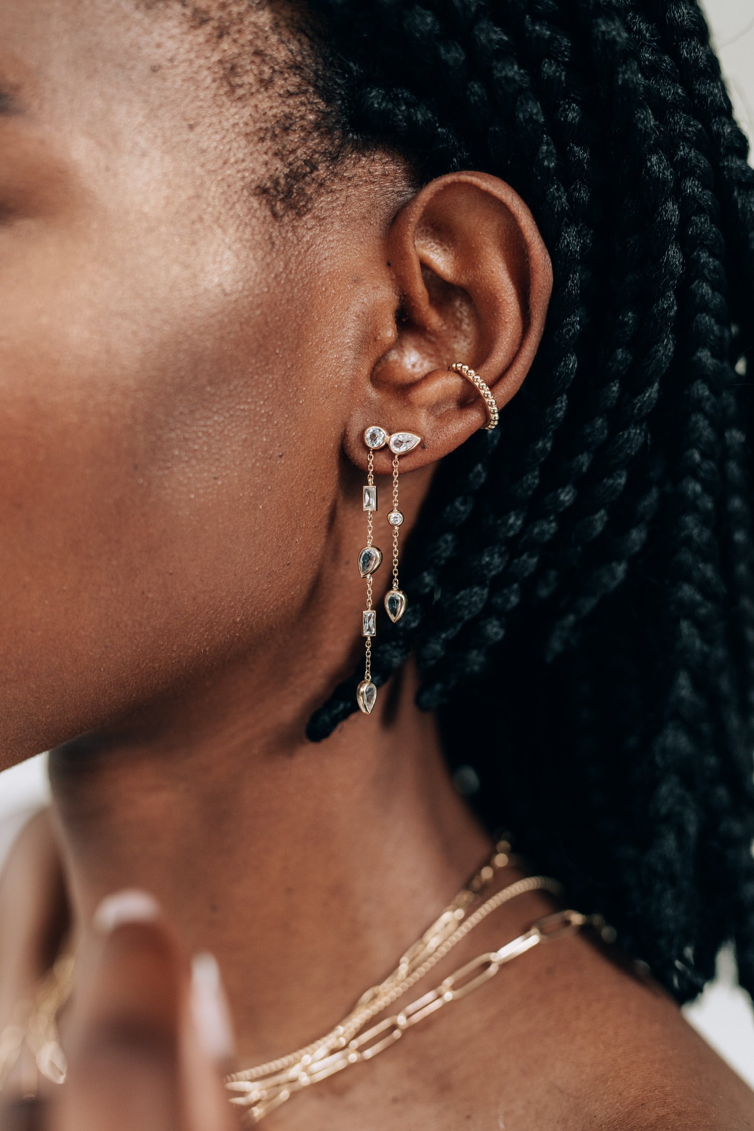 Cléo Eliana Double Chain Chandelier Earring