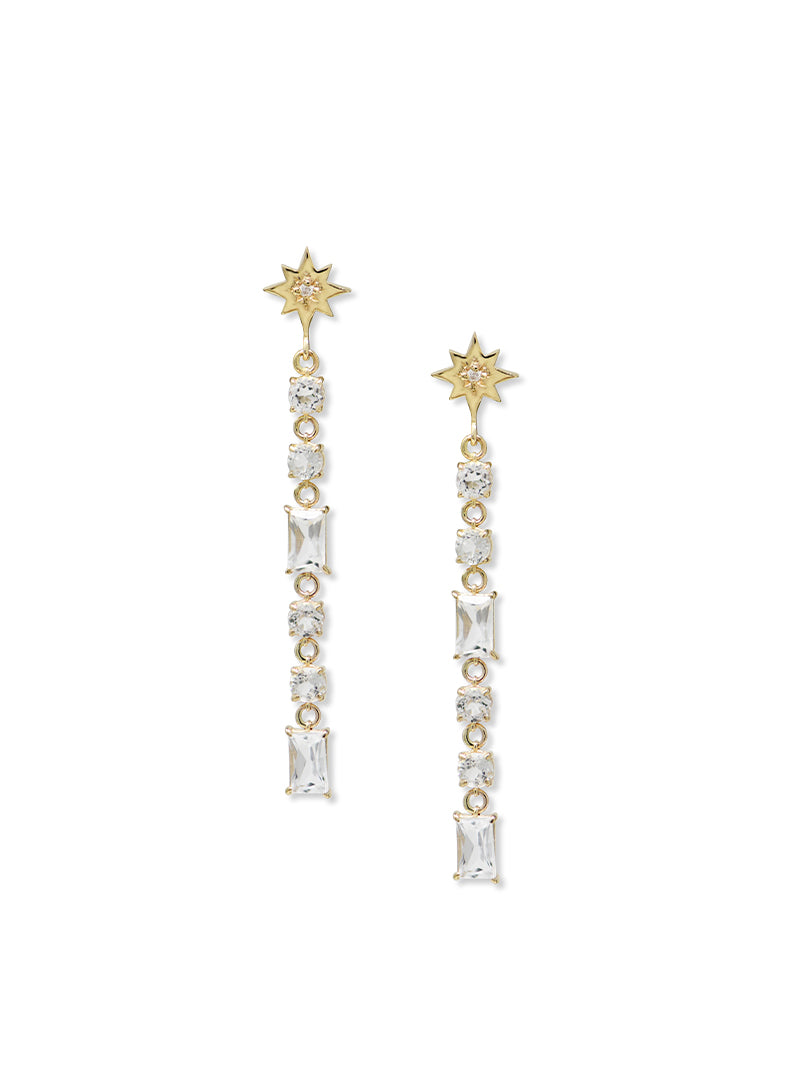 Jac+Jo Celeste Baguette Linear Drop Earring