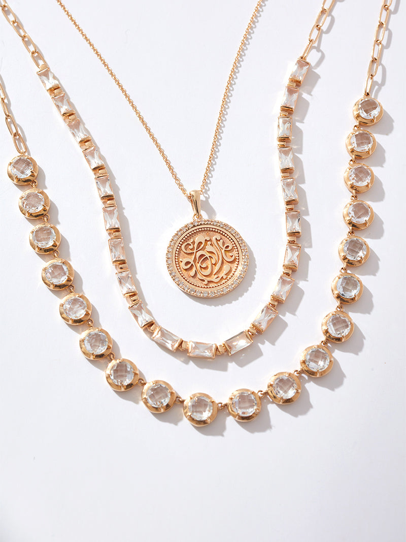 Cléo Carré Baguette Tennis Necklace