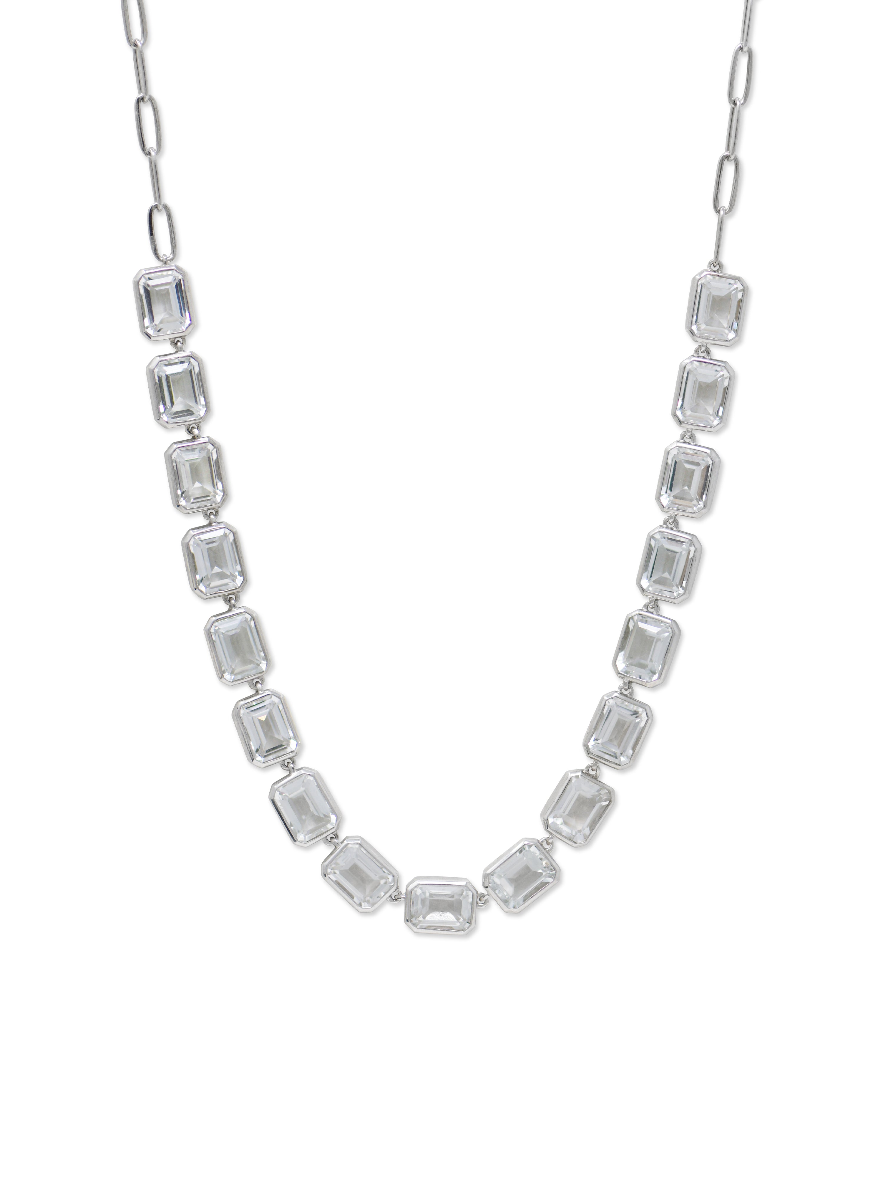ANZIE | 14k Cléo Jaeda Emerald Cut Tennis Necklace
