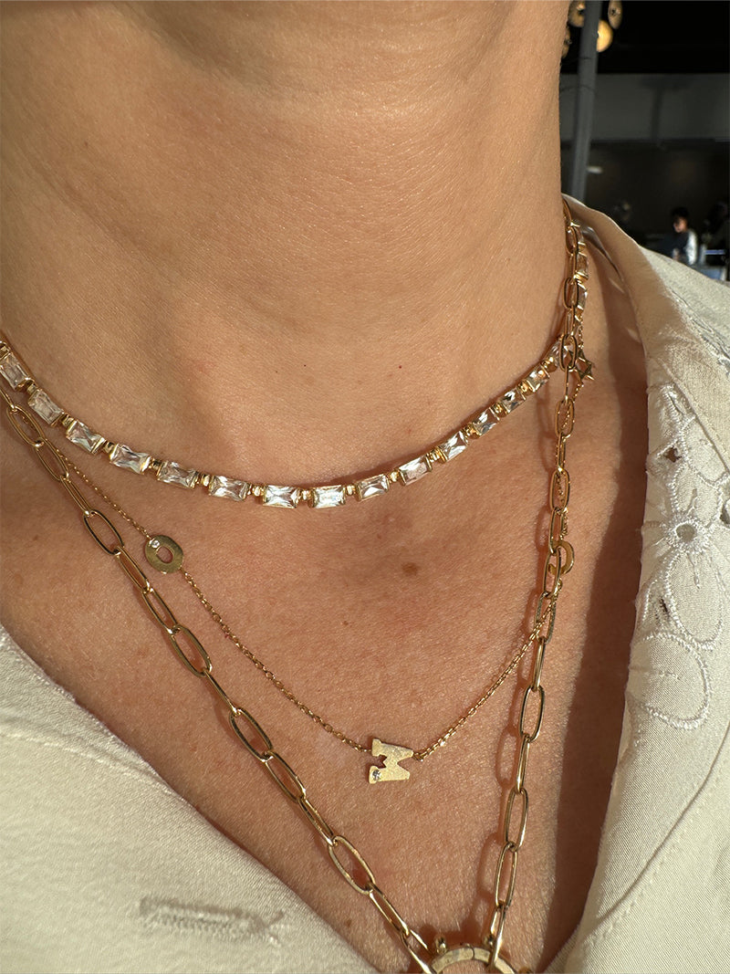 Cléo Carré Baguette Tennis Necklace