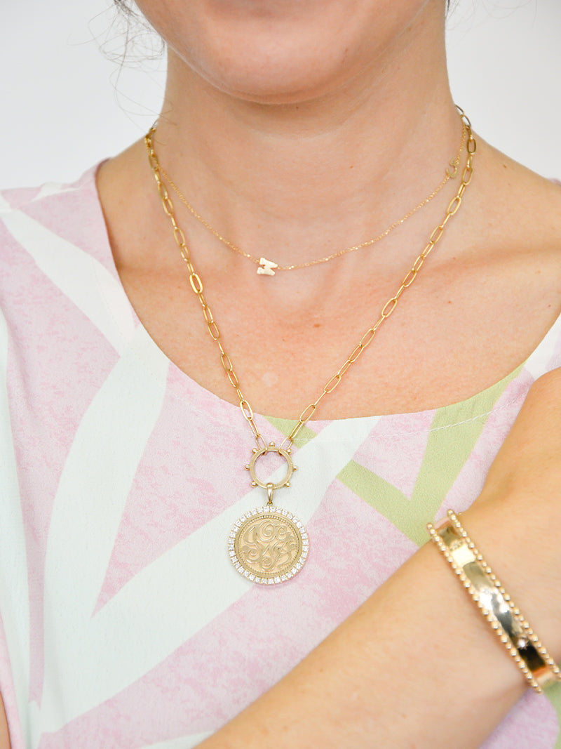 Diamond Monogram Medallion