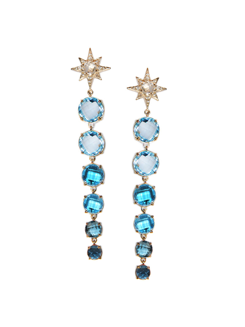 Aztec Long Graduated Starburst Earrings