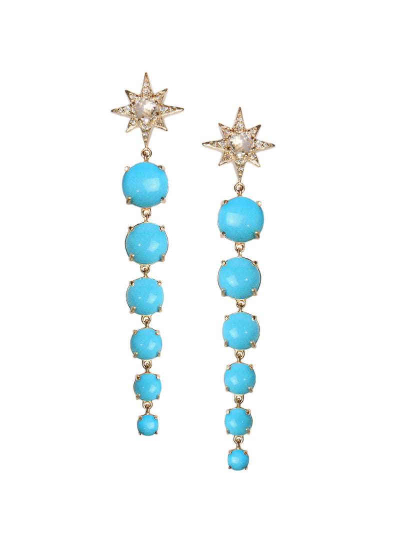 Aztec Long Graduated Starburst Earrings