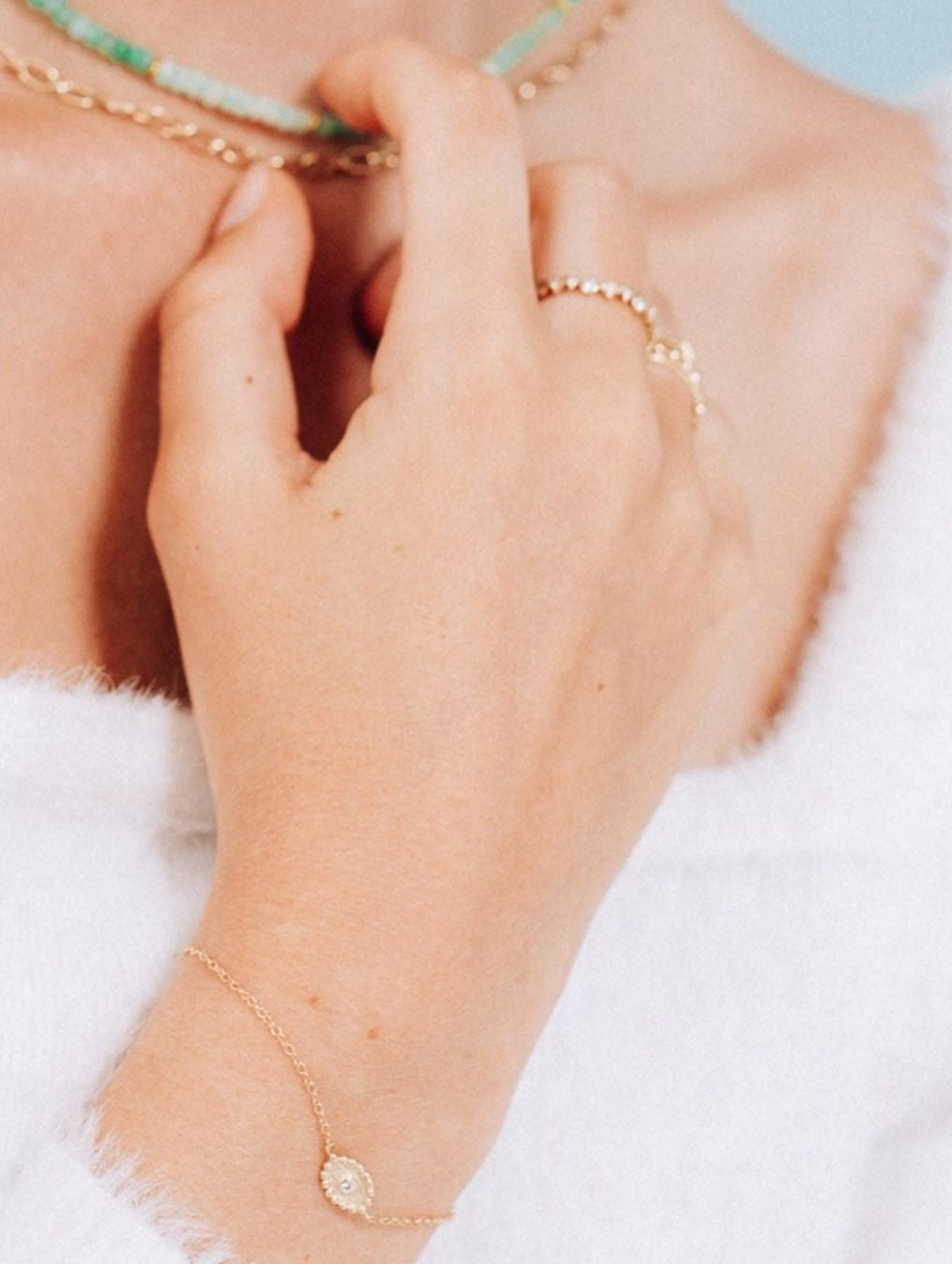 Dew Drop Evil Eye Bracelet