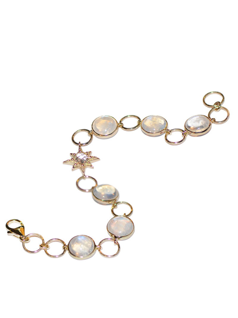 Aztec Moonstone and Starburst Link Bracelet