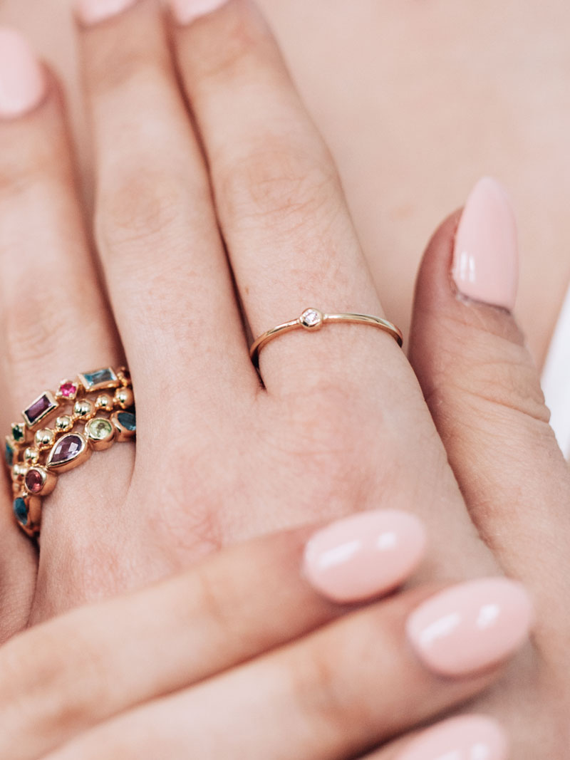 Cléo Round Diamond Stackable Ring