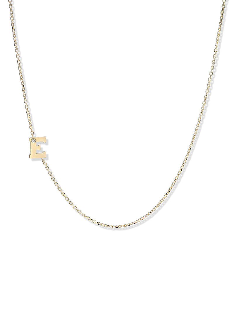 Love Letter Single Diamond Initial Necklace