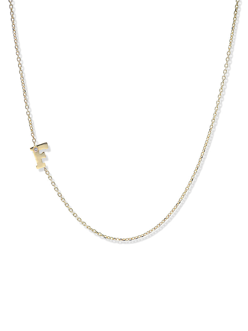 Love Letter Single Diamond Initial Necklace