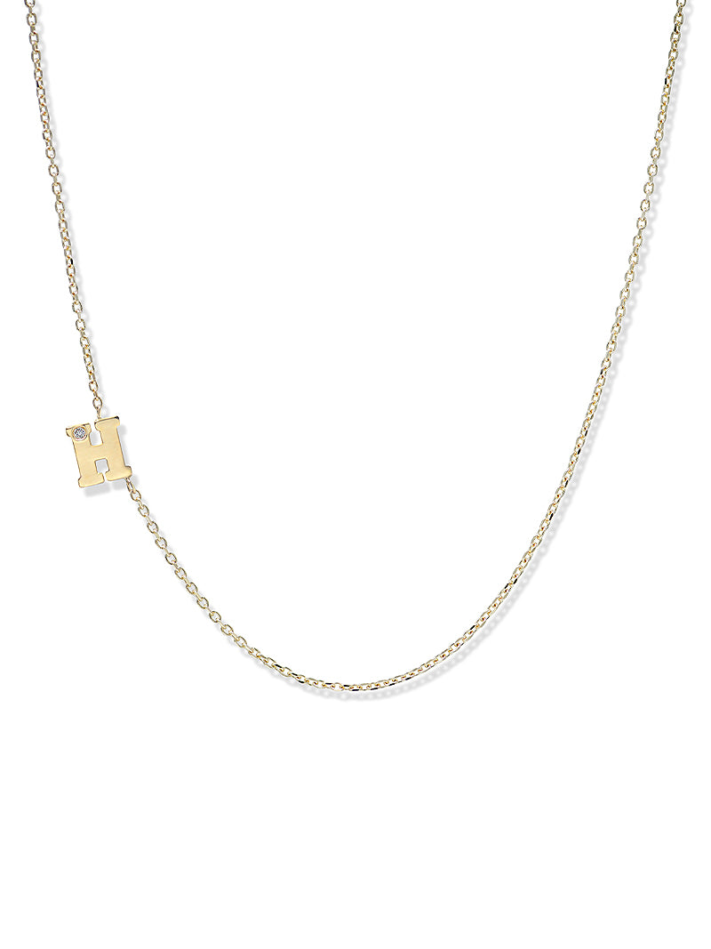 Love Letter Single Diamond Initial Necklace