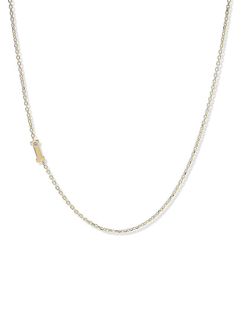 Love Letter Single Diamond Initial Necklace
