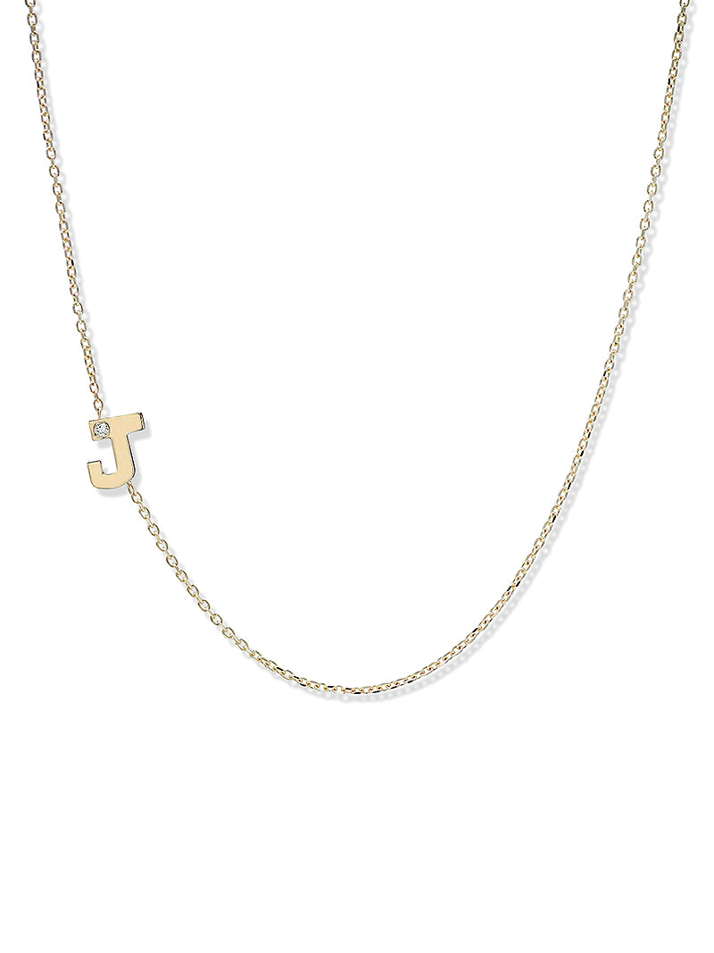 Love Letter Single Diamond Initial Necklace