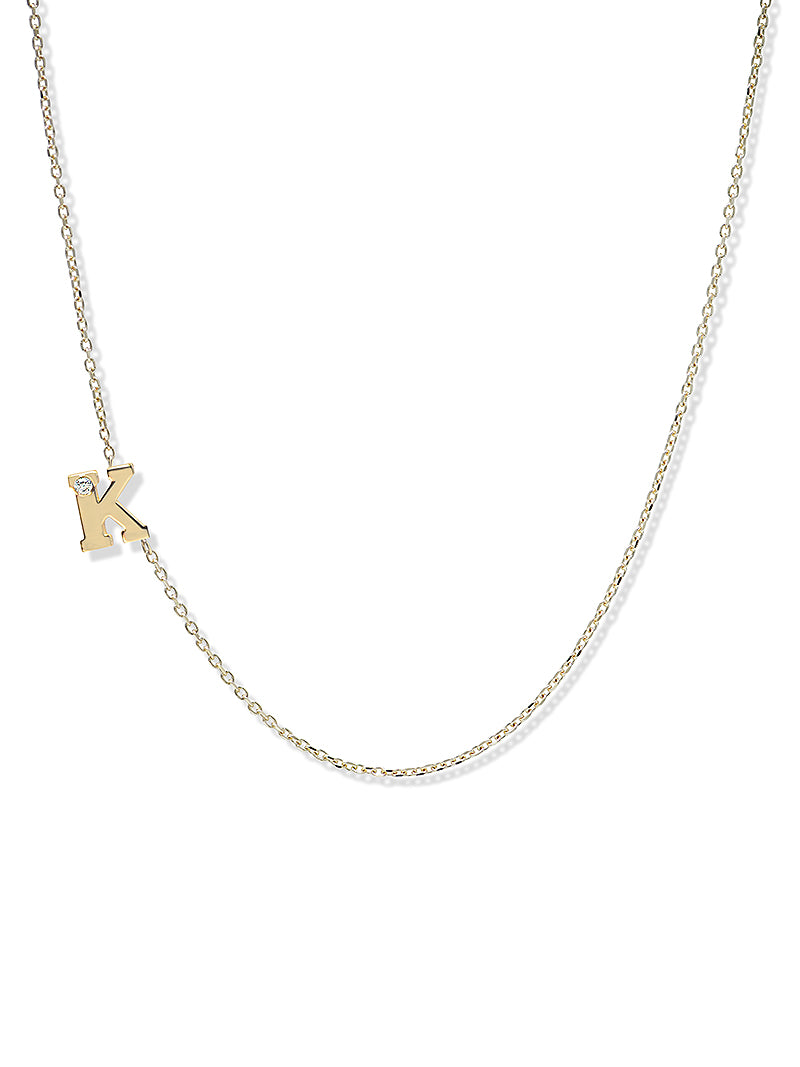 Love Letter Single Diamond Initial Necklace