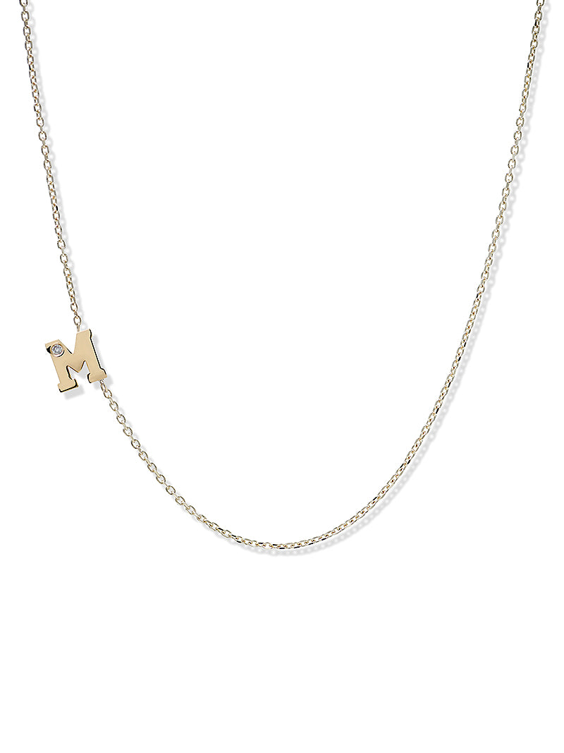 Love Letter Single Diamond Initial Necklace