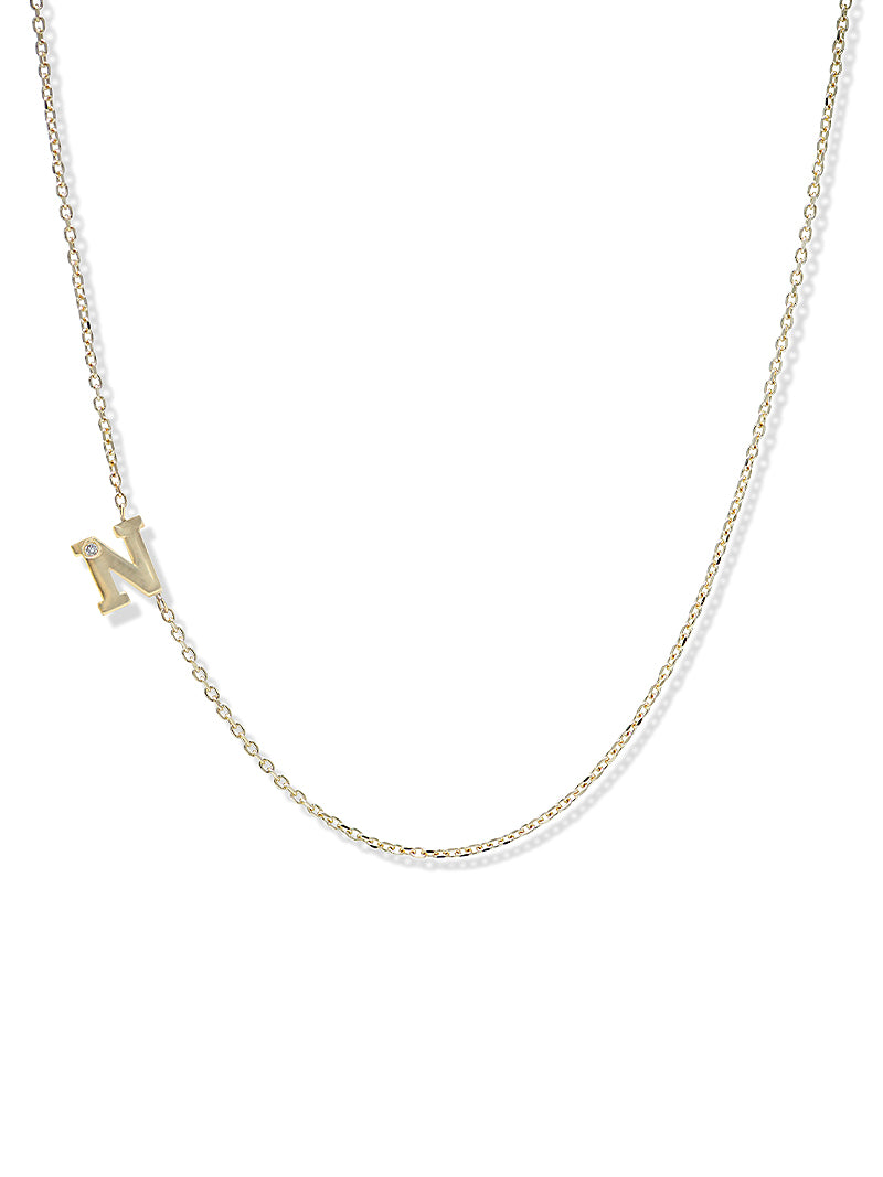Love Letter Single Diamond Initial Necklace