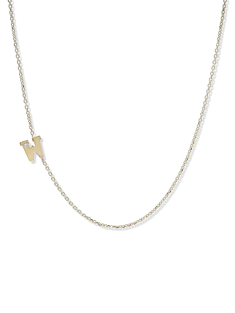Love Letter Single Diamond Initial Necklace