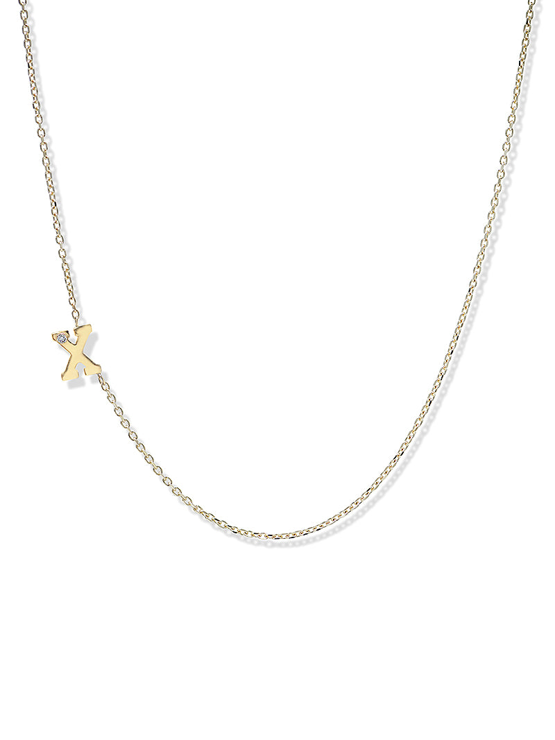 Love Letter Single Diamond Initial Necklace