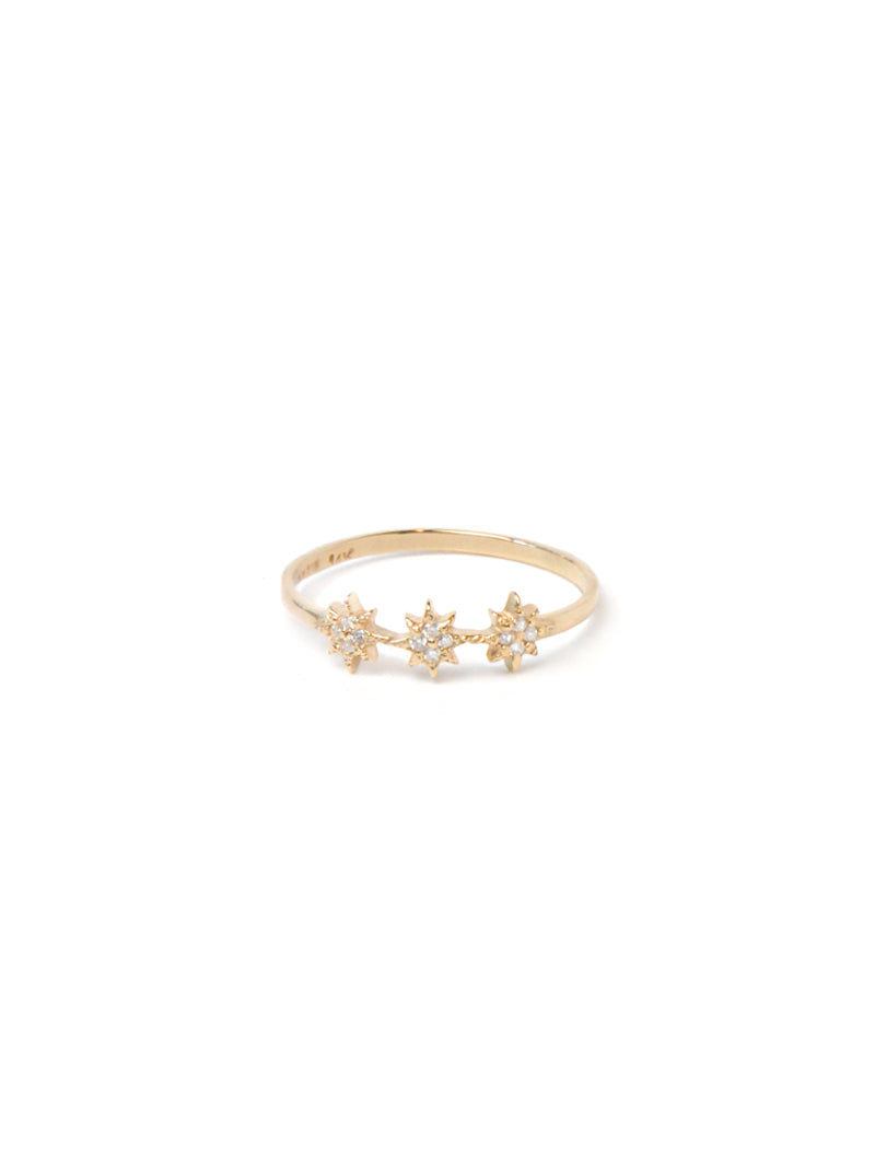 Aztec North Star Trio Ring