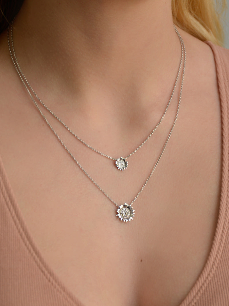 Hope Sunflower Pavé Necklace