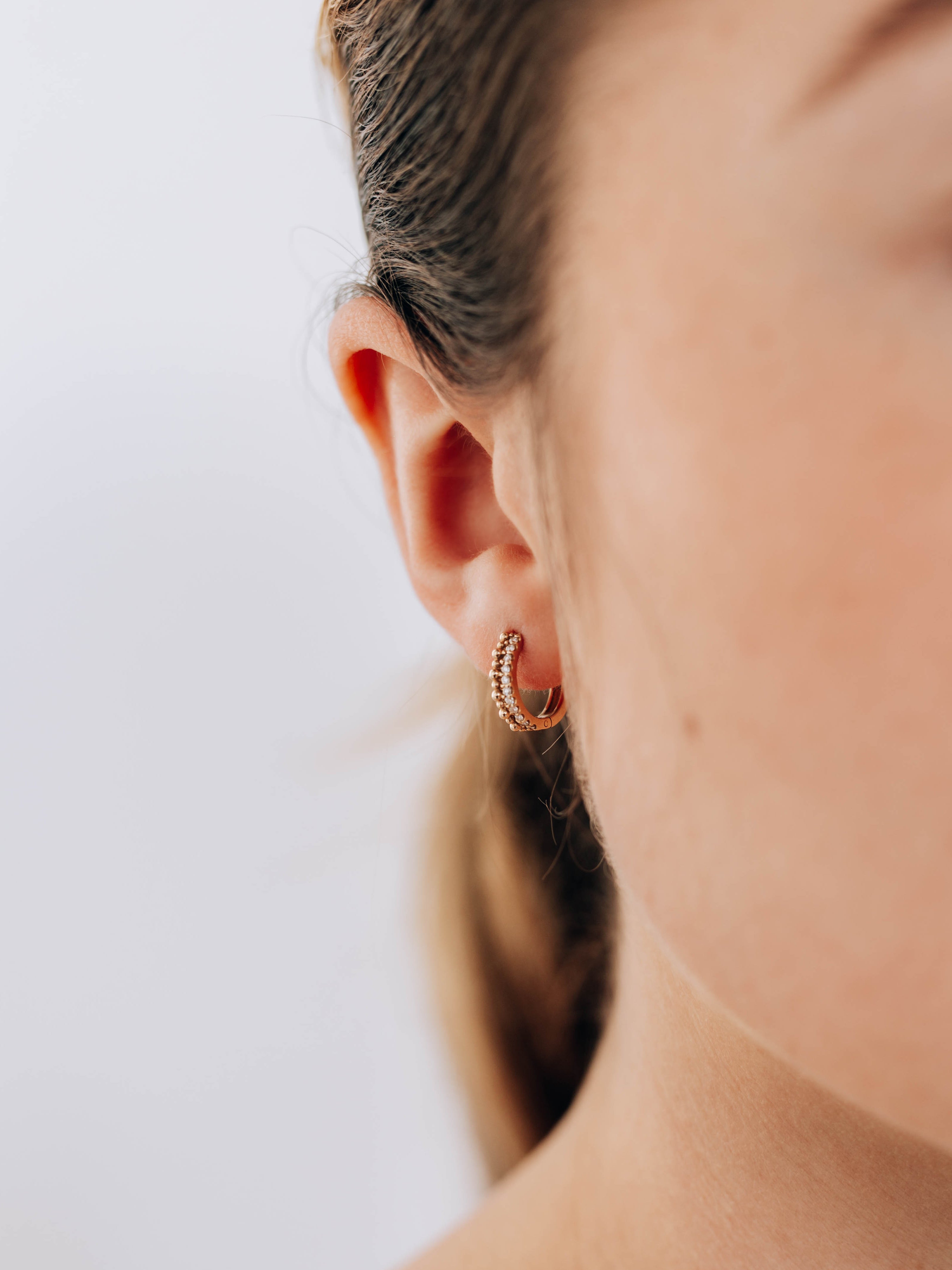 Dew Drop Diamond Pavé Double Huggies