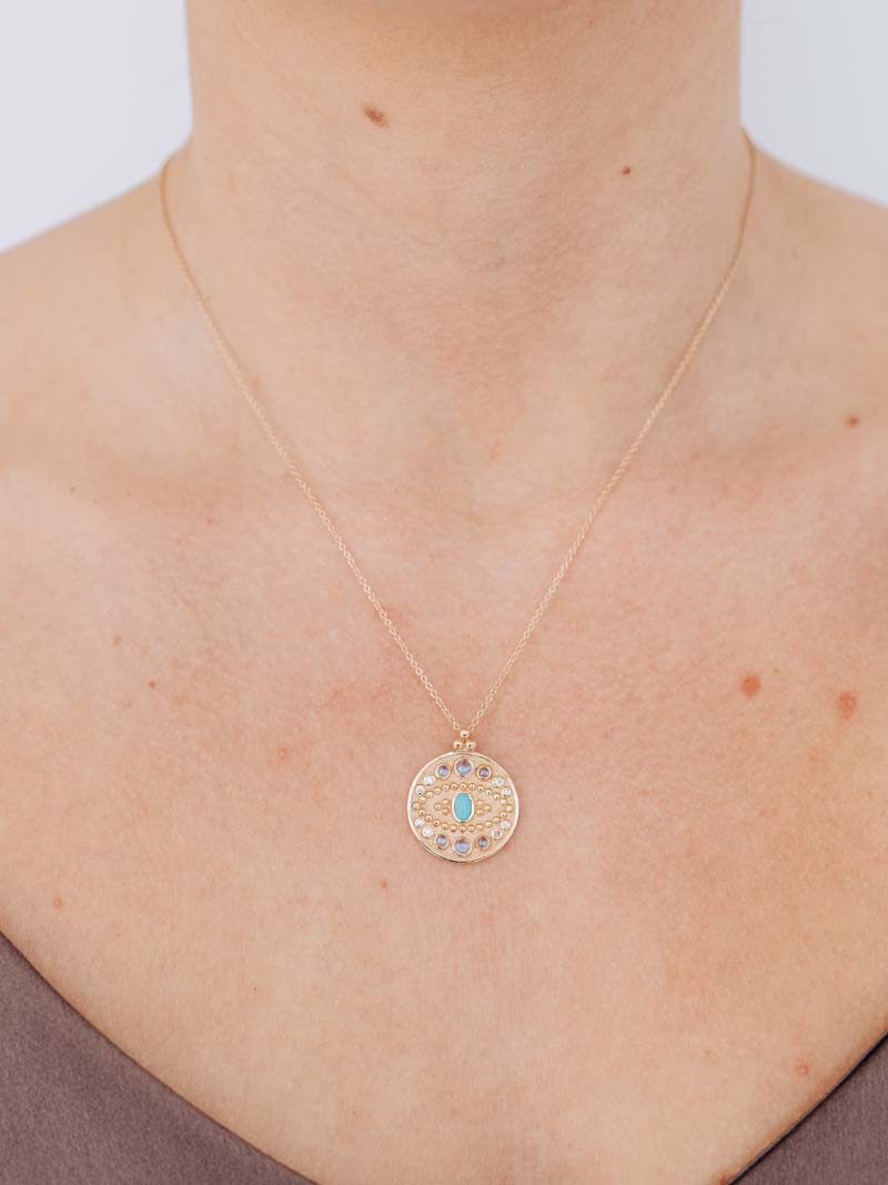 Dew Drop Mediterranean Evil Eye Medallion