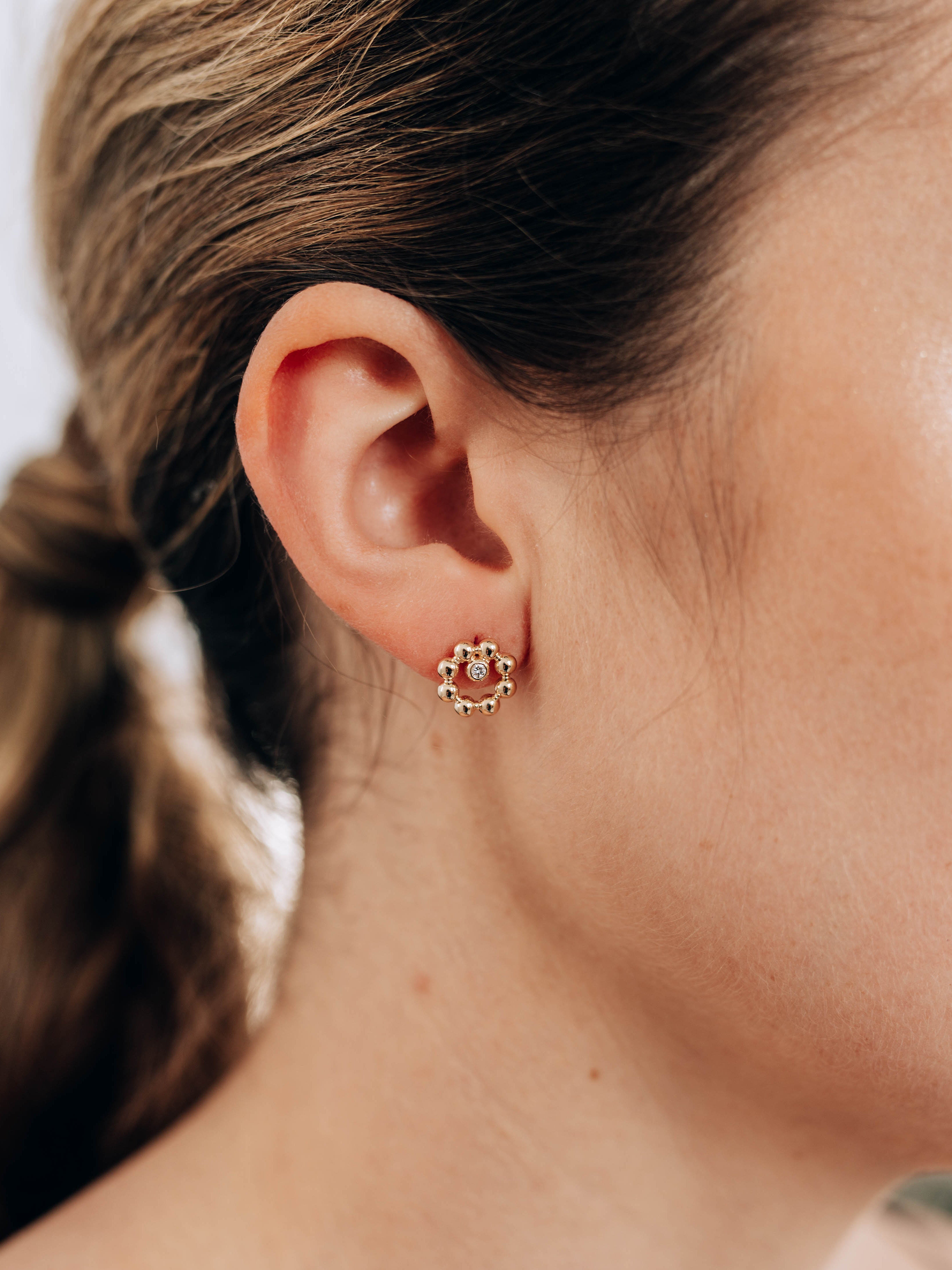 Clous d’Oreilles Dew Drop Cercle Marin